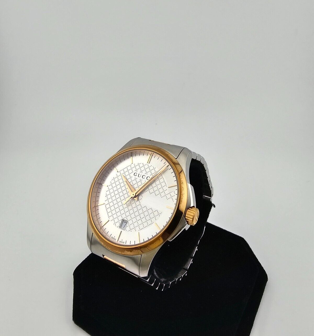 Gucci G-Timeless Men’s Silver Dial Two-Tone Stainless Steel Watch – YA126473