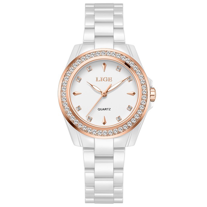 Luxury Ladies Elegant Wristwatch Ceramic Waterproof Quartz Classic Women Watch