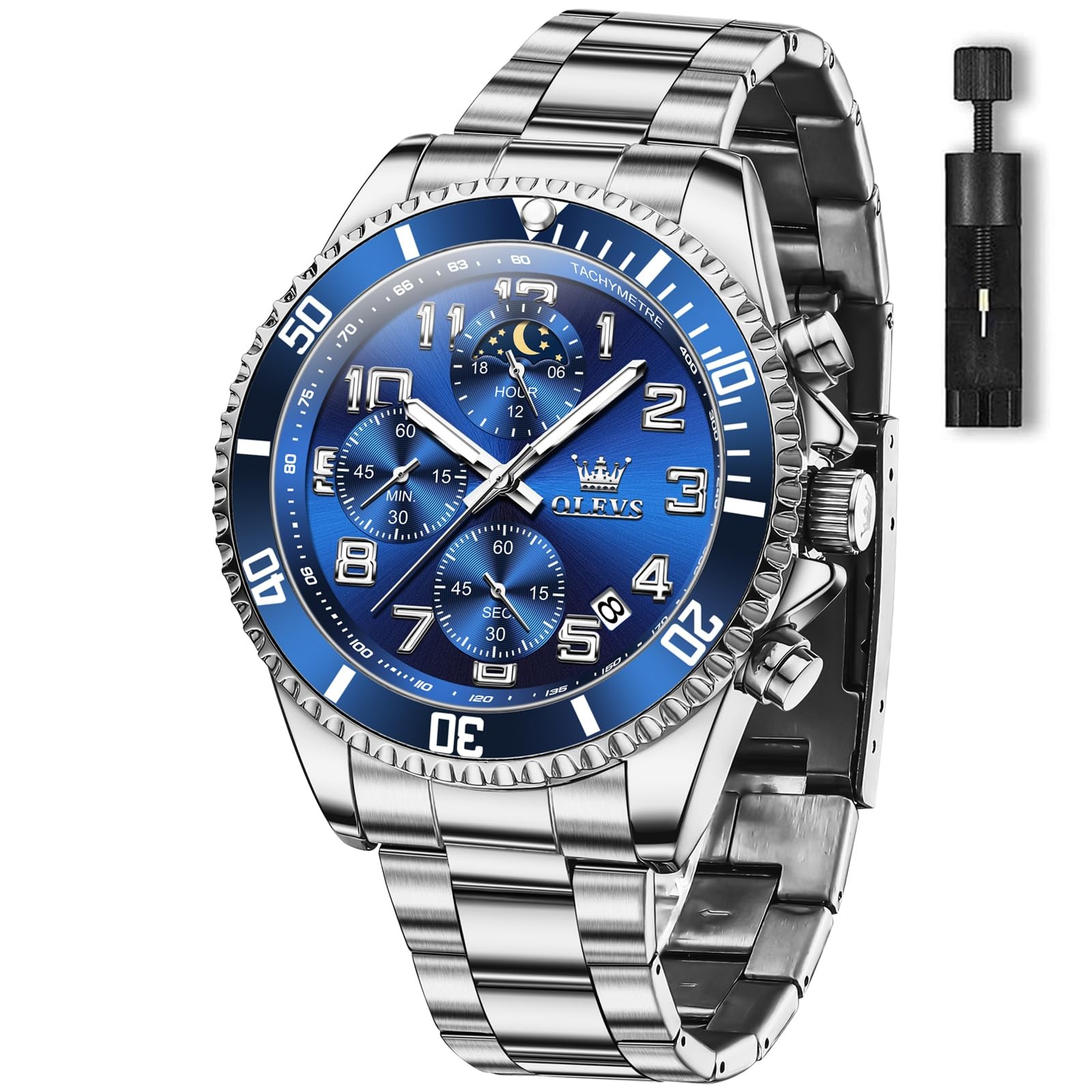 Mens Luxury Watch Stainless Steel Gold Black Blue Green White Gray Red Dial