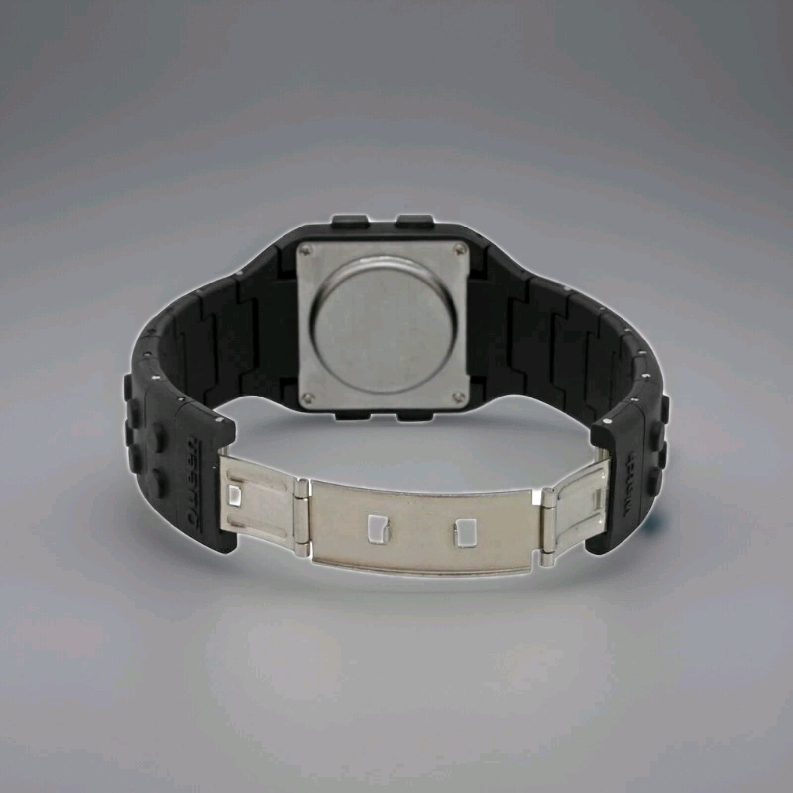 Queen Watch All Black Quartz Lcd Display 100M Water Resistant Deployant