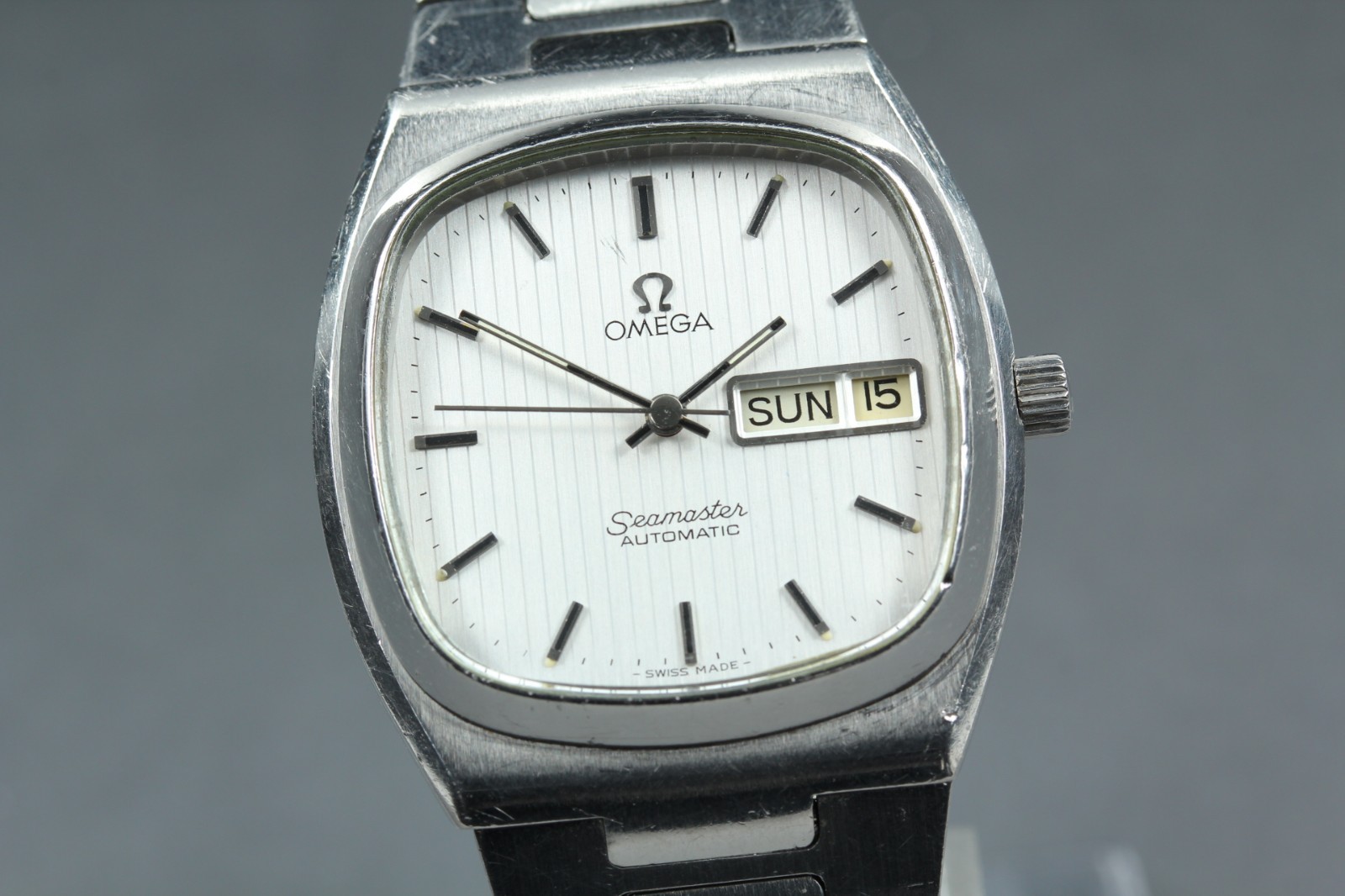 Vintage 1982 OMEGA Seamaster Automatic Cal.1020 TV Stripes Dial Day/Date Men’s