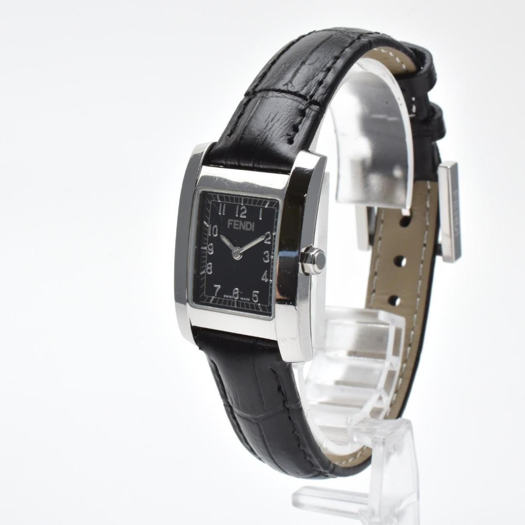 Fendi Women’s Square Black Dial Quartz Watch Japan – Excellent 0712470