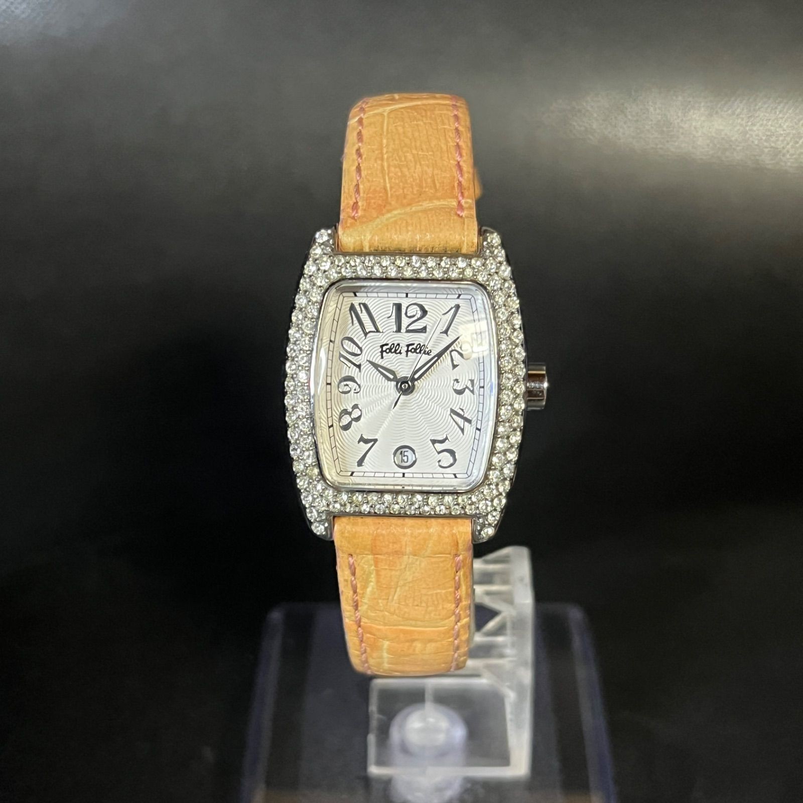 Working Folli Follie S922ZI Ladies QZ Watch Confirmed Working Silver Brown