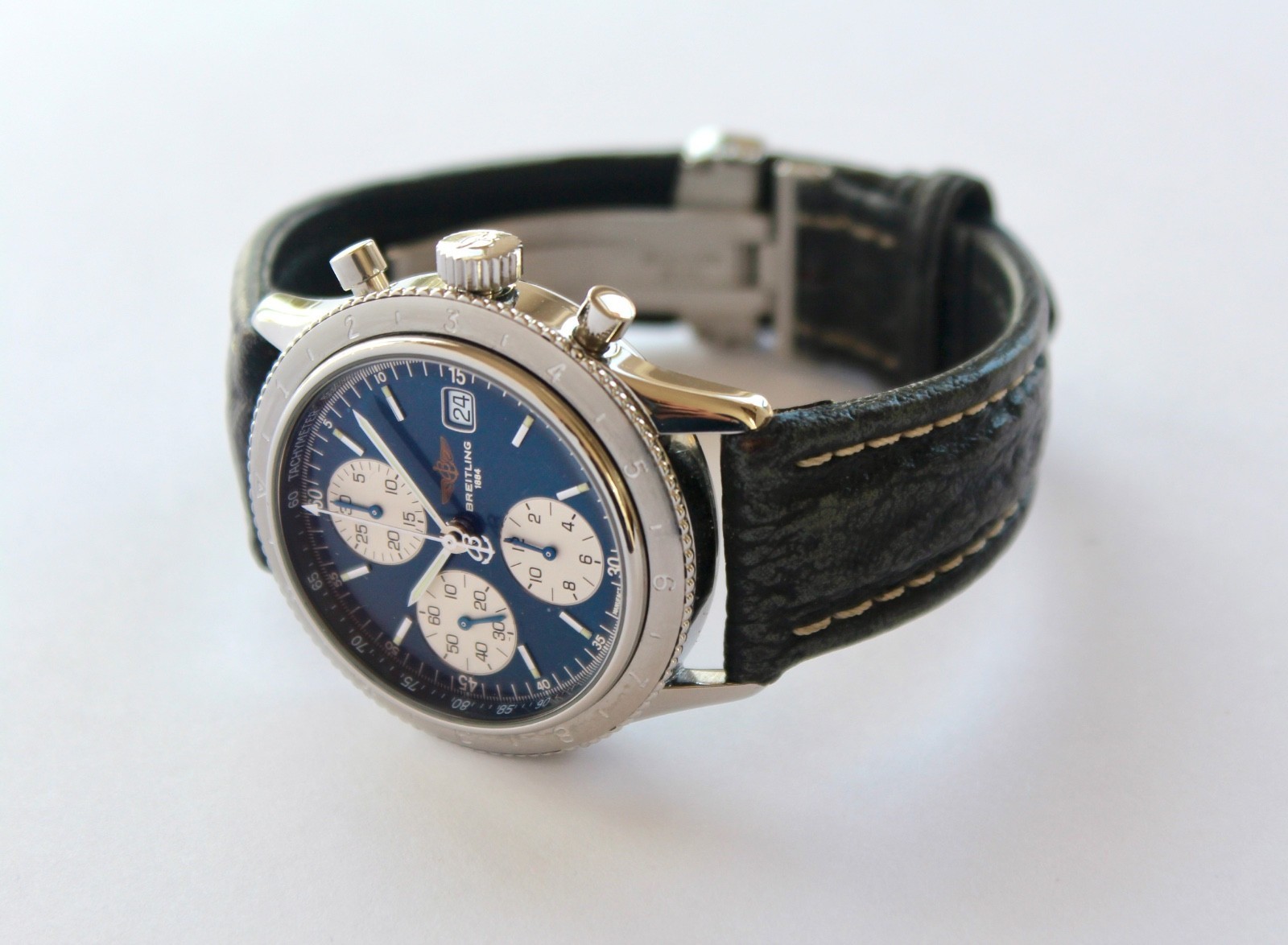 BREITLING Mens Watch A13023 NAVITIMER AVI automatic chronograph 41mm BLUE, WOW!