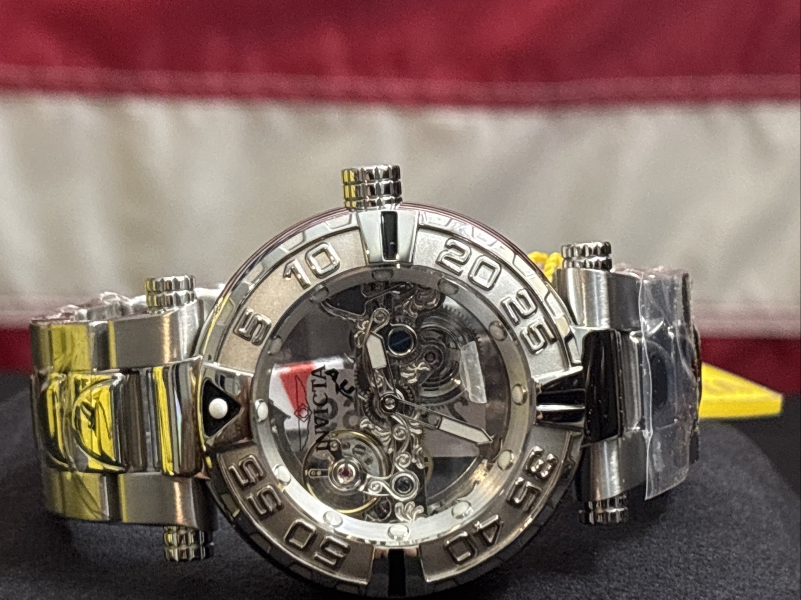Invictas 47mm Automatic Silver “Subaqua” On SS Band Mens Big Boy Watch #49499
