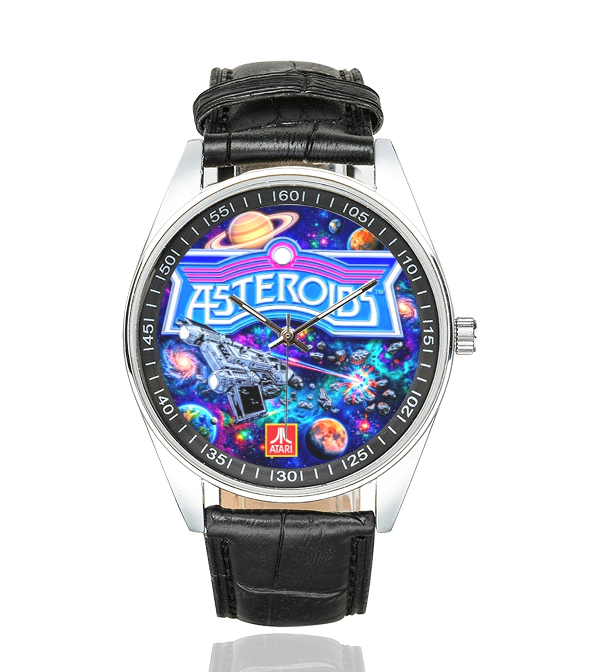 Atari Asteroids Retro Art Watch, 1979 Video Game Design, Unisex Quartz Timepiece