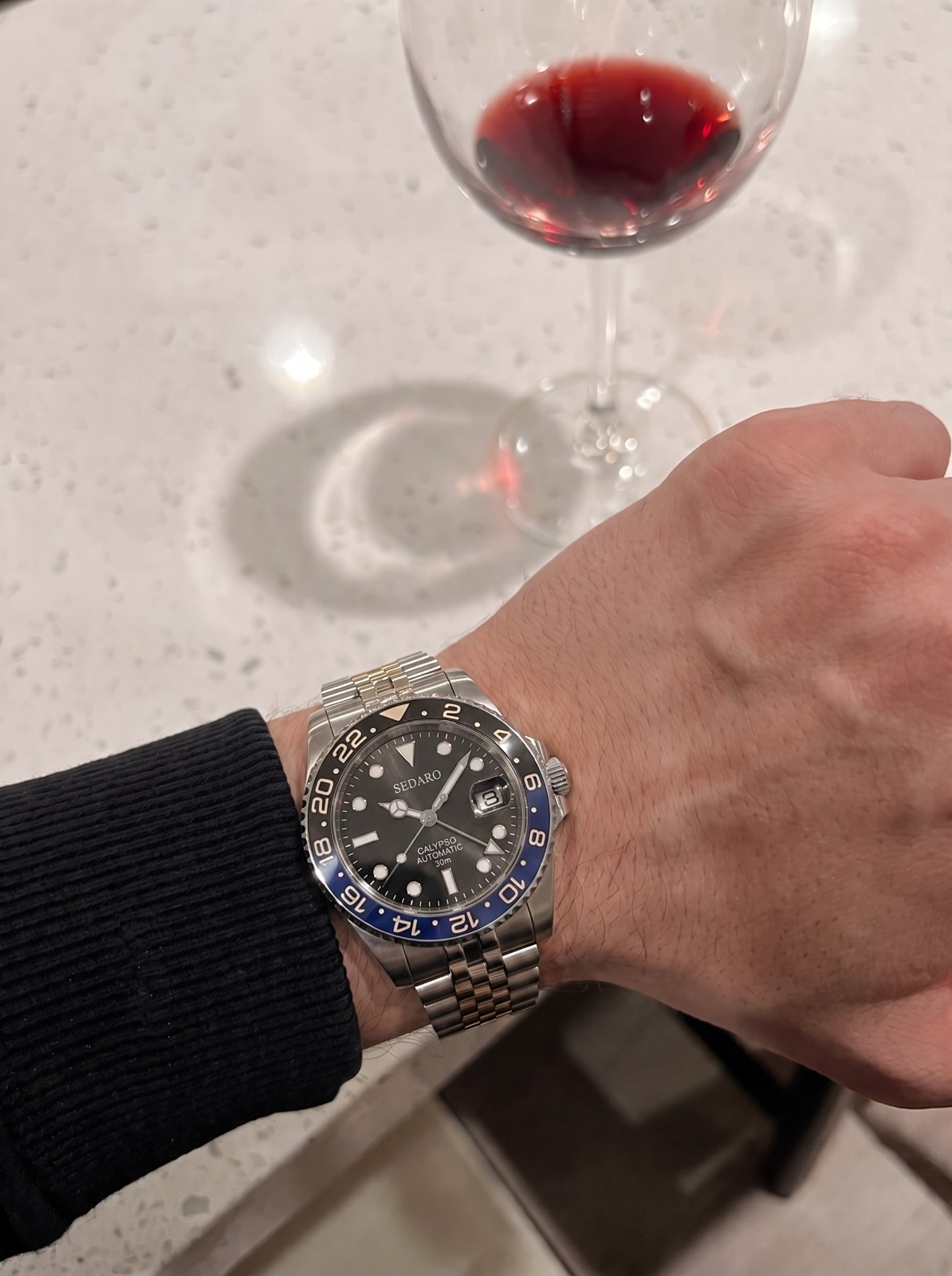 SEDARO GMT Sport Watch – Japanese NH35 – Black & Blue Bezel Automatic