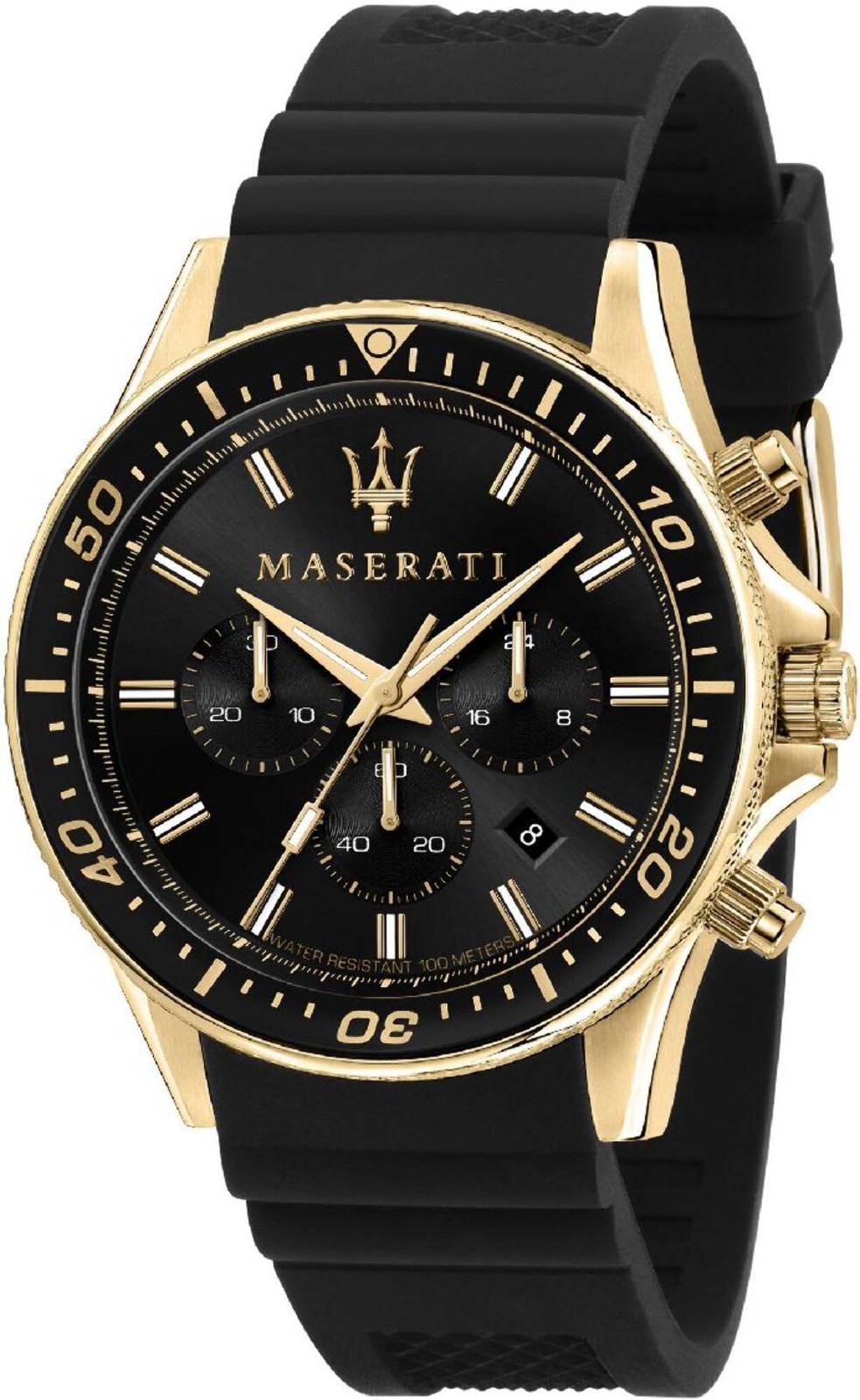 Maserati Sfida R8871640001 Men’s Chronograph Watch Black Dial, Gold-Tone Steel
