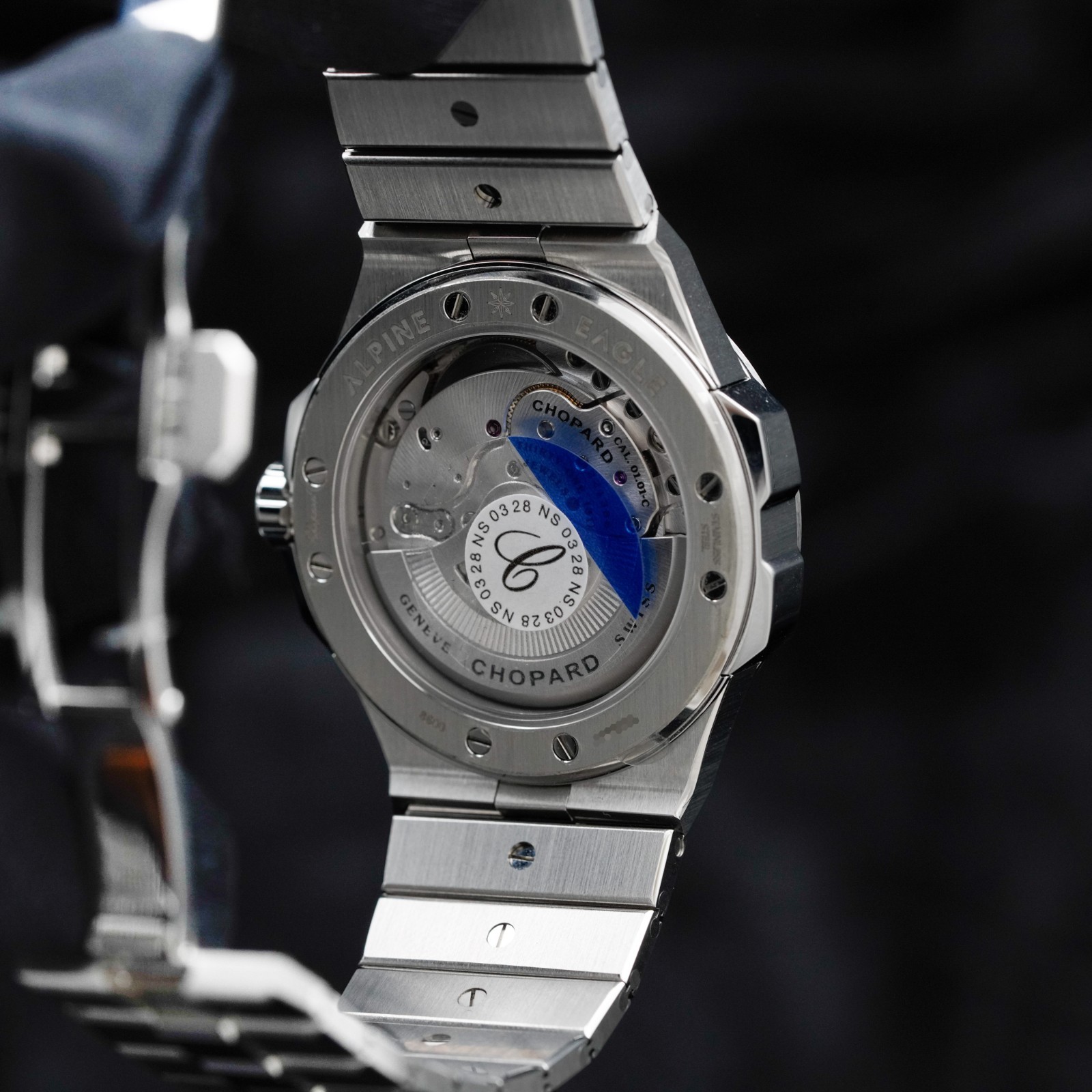 2025 Chopard Alpine Eagle Blue Large Ref. 298600-3001 Box and Papers
