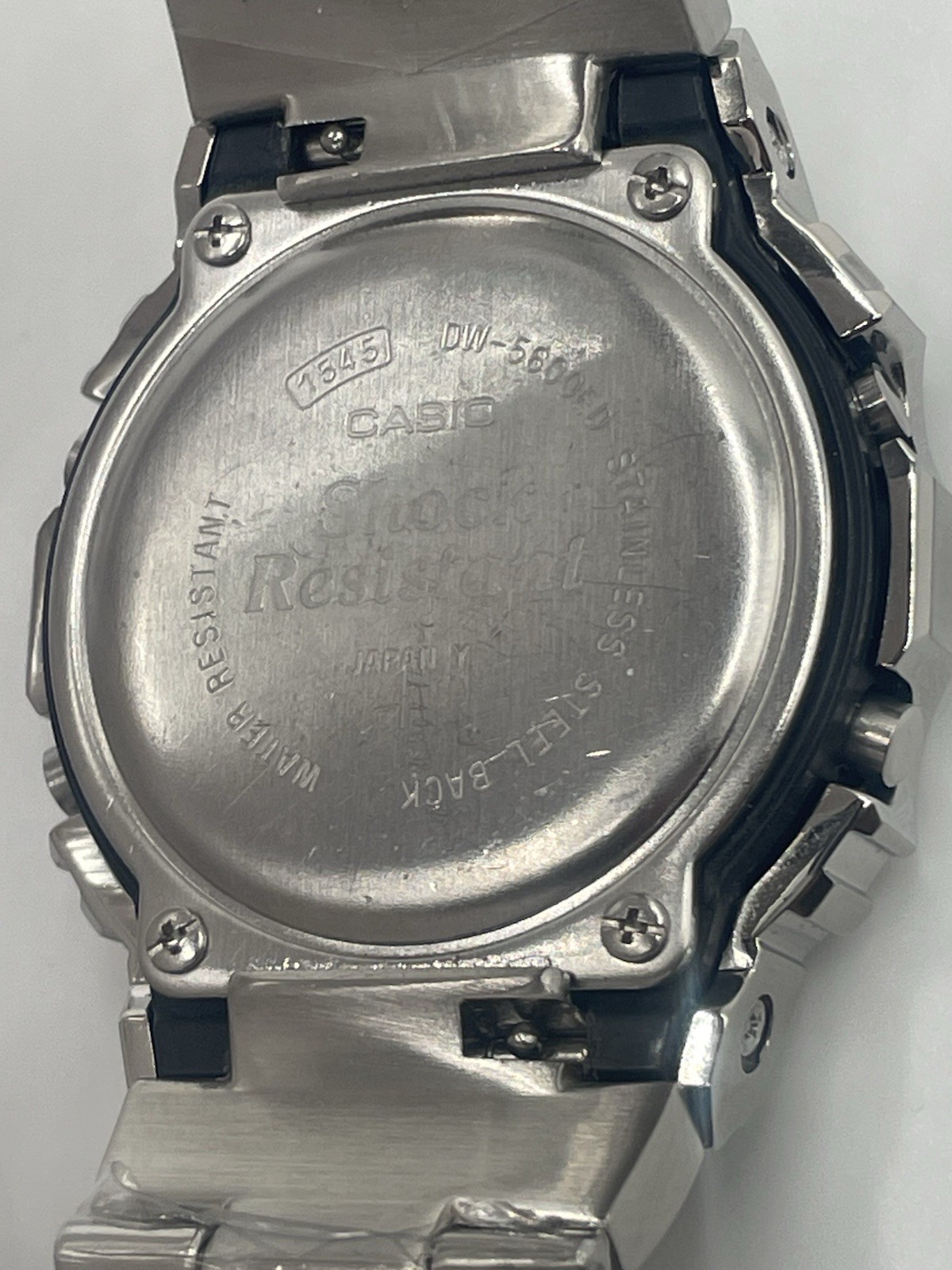 Custom Mod Casio G-SHOCK DW-5600E Watch w/ Silver Metal Bezel Stainless Steel