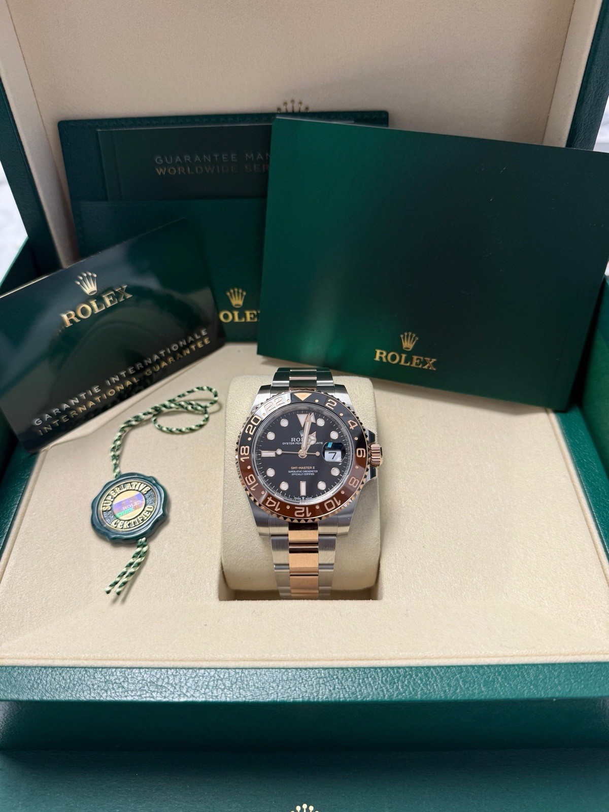 Rolex GMT-Master II 126711CHNR Pink and Silver Oyster Bracelet New Full Set