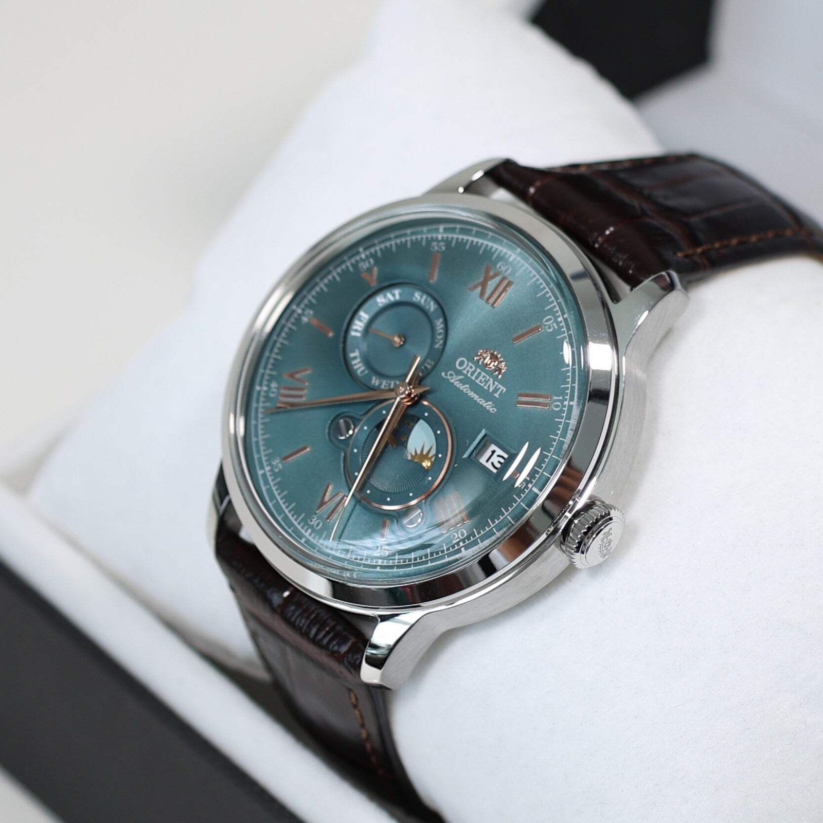 Orient Automatic Sun and Moon Green Dial Men’s Watch RA-AK0805E