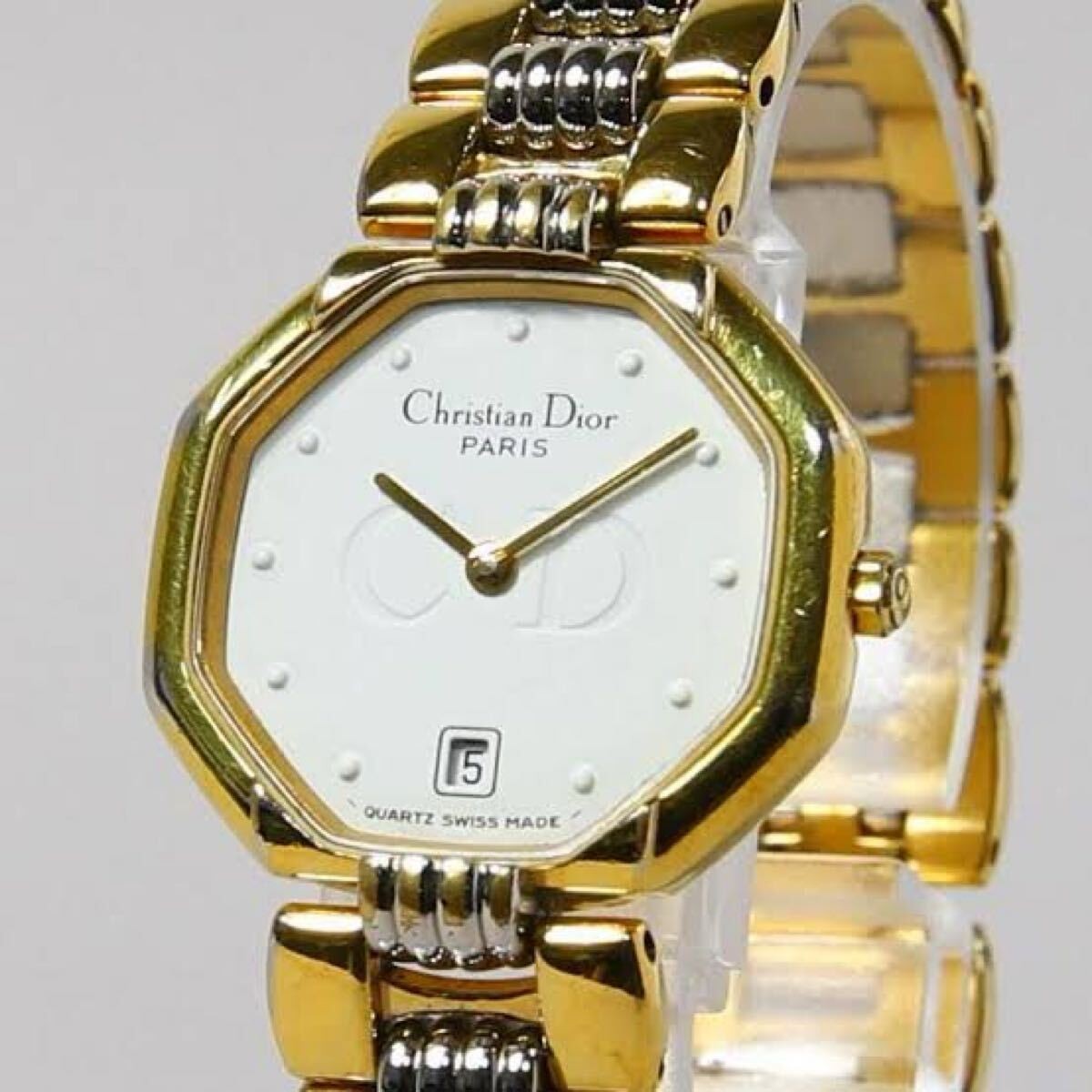 Christian Dior Octagon Date 45.134 Quartz Ladies Vintage Watch 90s Japan