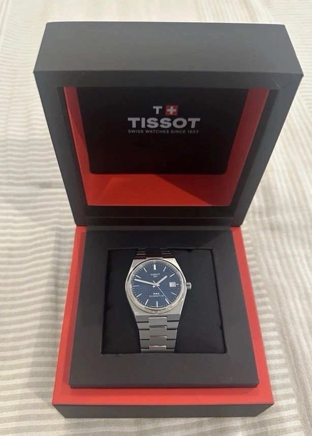 Tissot PRX Powermatic 80 Automatic Blue Dial Date Steel Bracelet Box