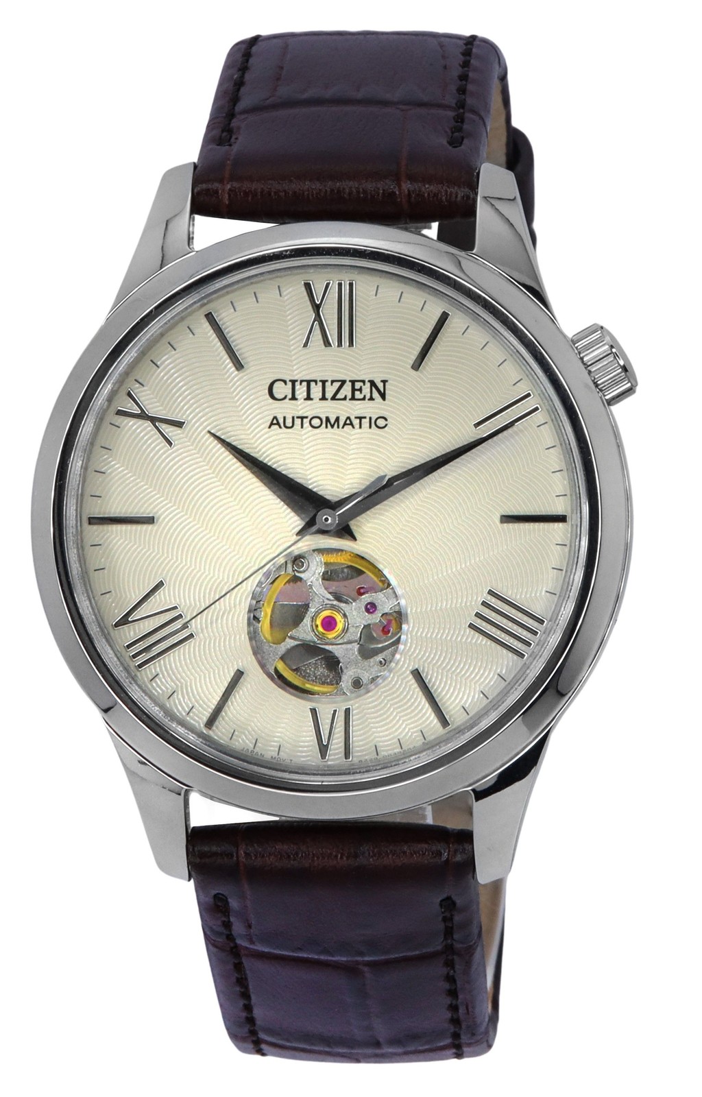 Citizen Calf Leather Strap Ivory Dial Automatic NH9130-17A Men’s Watch
