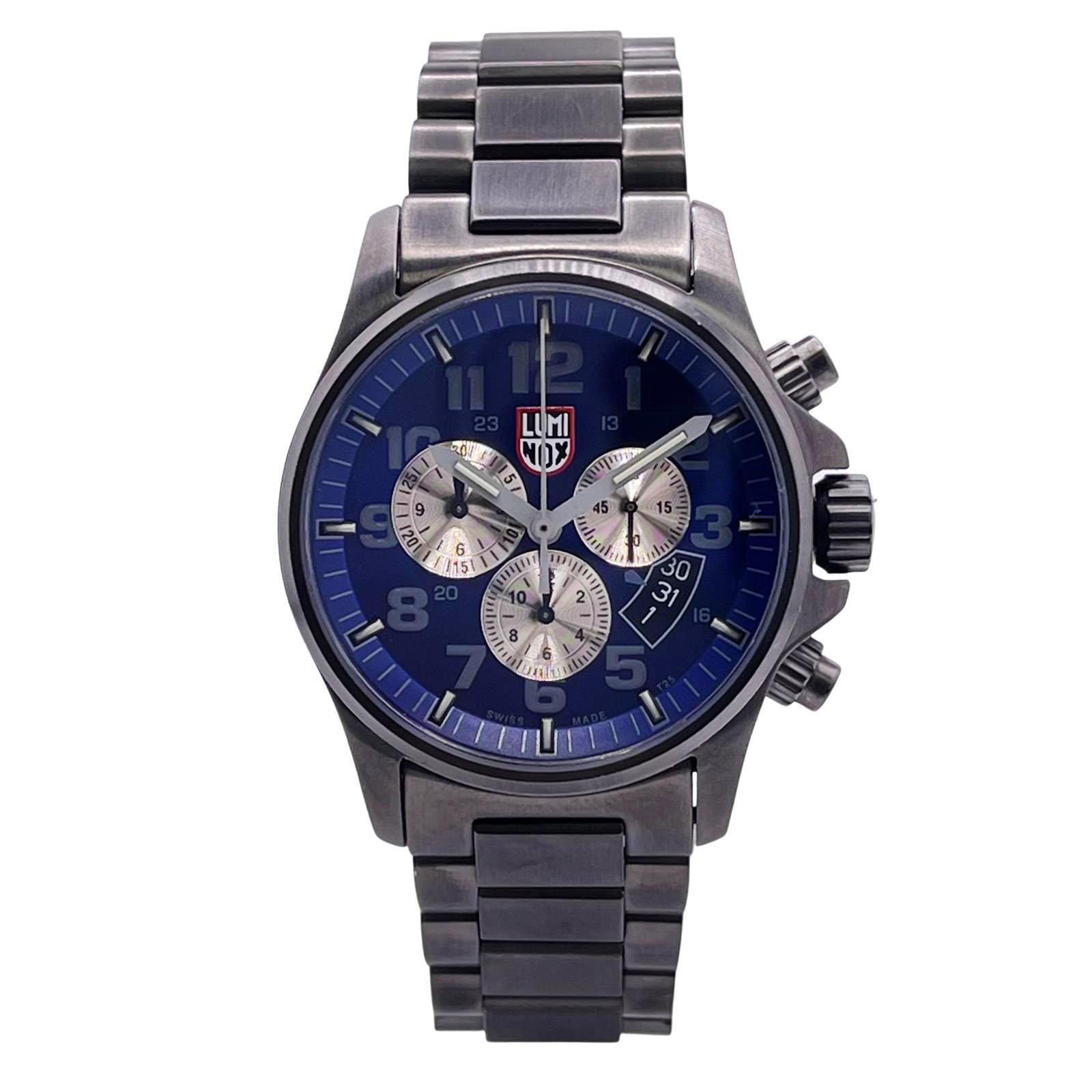 Luminox Atacama Chrono 1840 series 42mm Steel Blue Dial Men Quartz Watch XL.1844