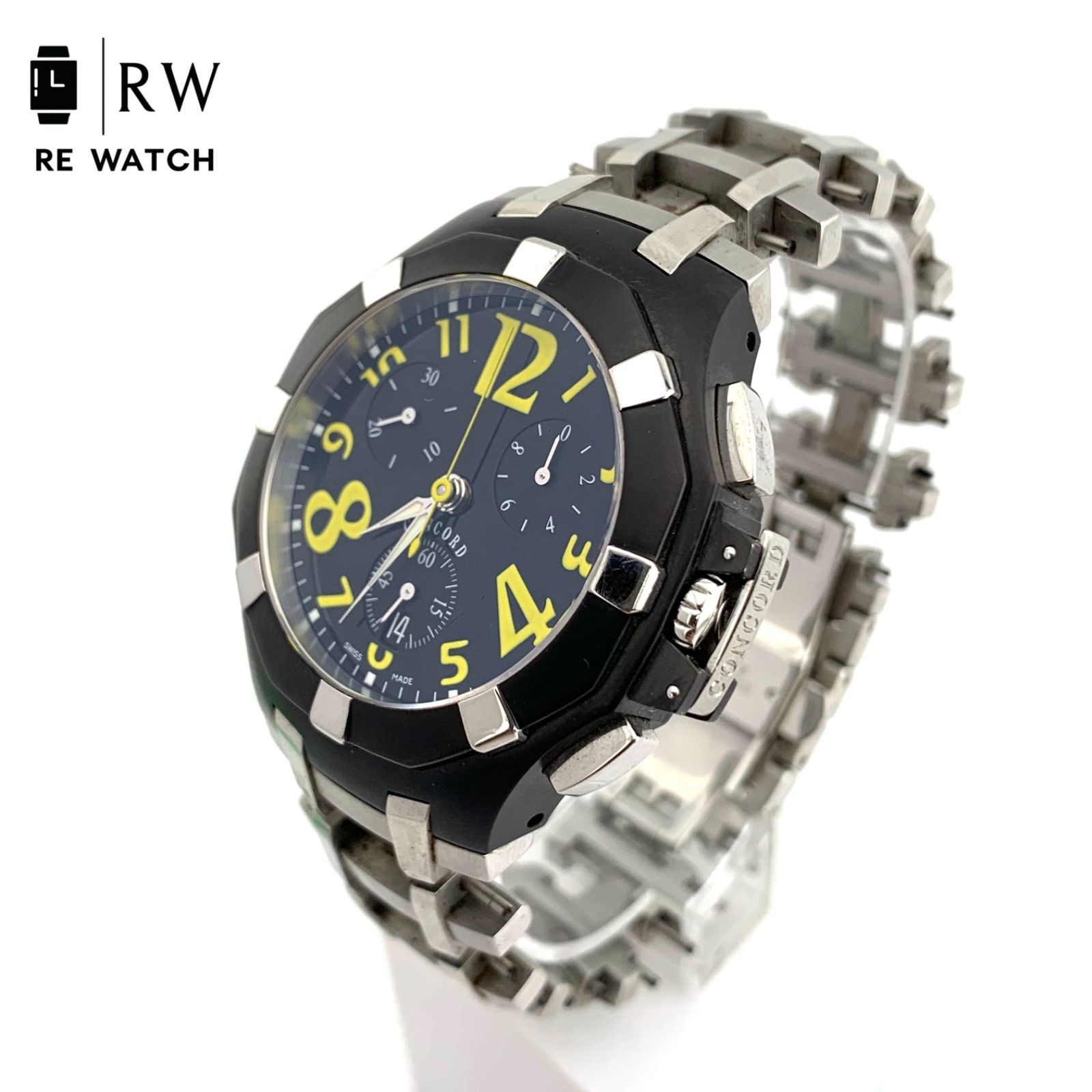 Used Concord SARATOGA 14.C5.1892 Quartz Watch Black Yellow
