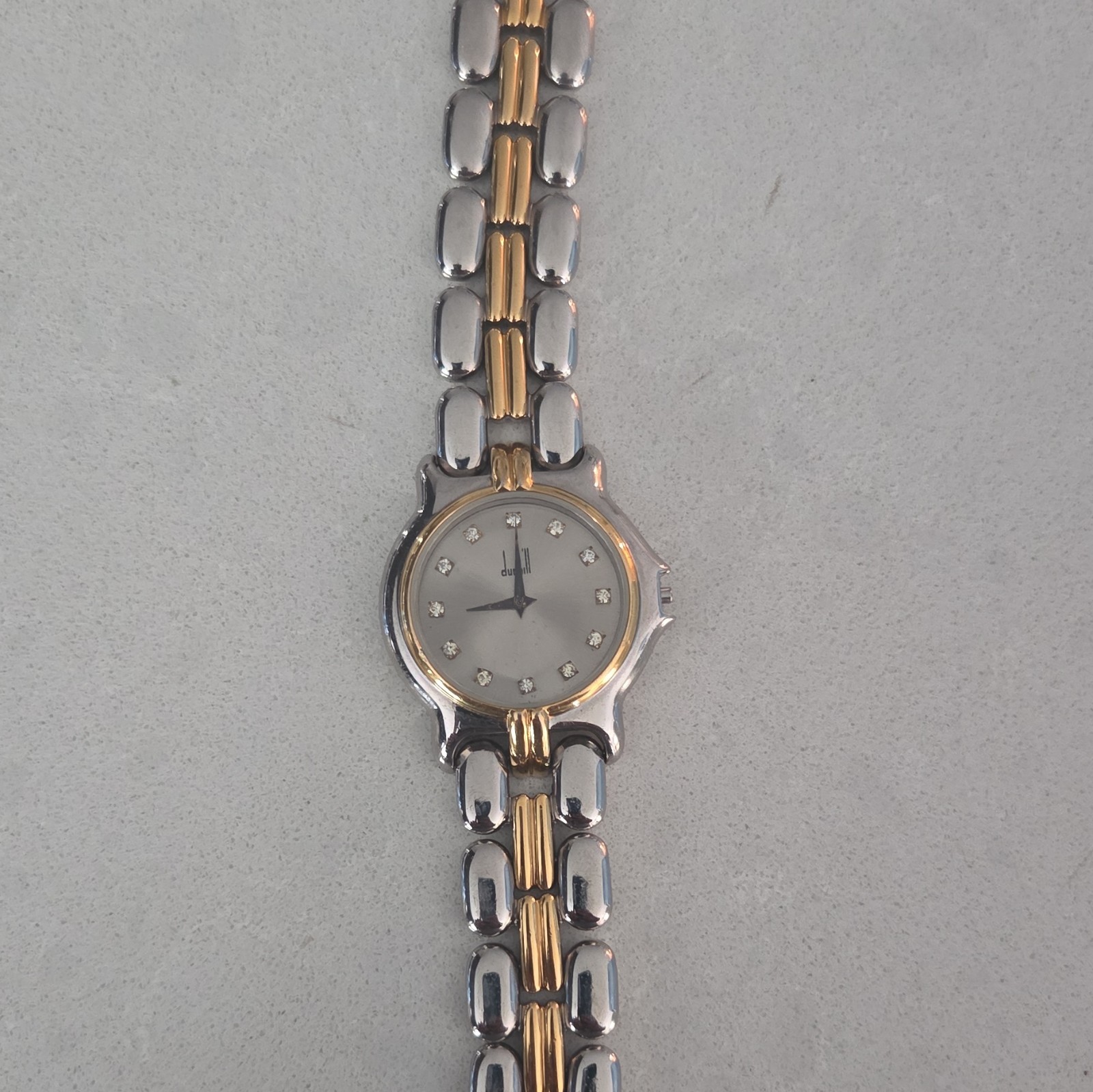 Dunhill Women’s Two-Tone Silver/Gold Diamond Marker Quartz Watch Silver Dial