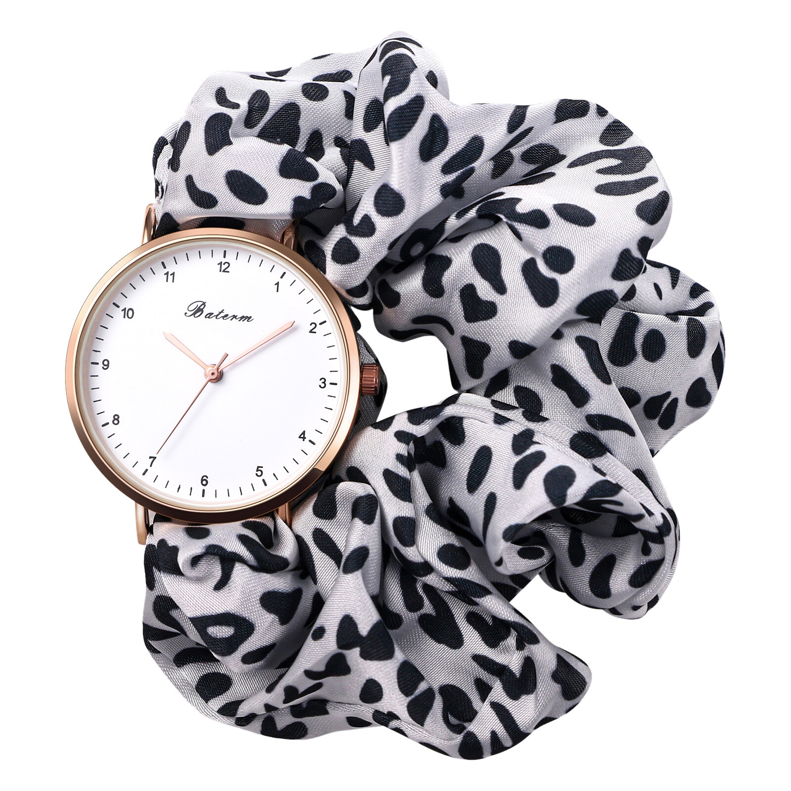 Women Girls Simple Round Quartz Wristwatch Elastic Scrunchie Bracelet Band Watch