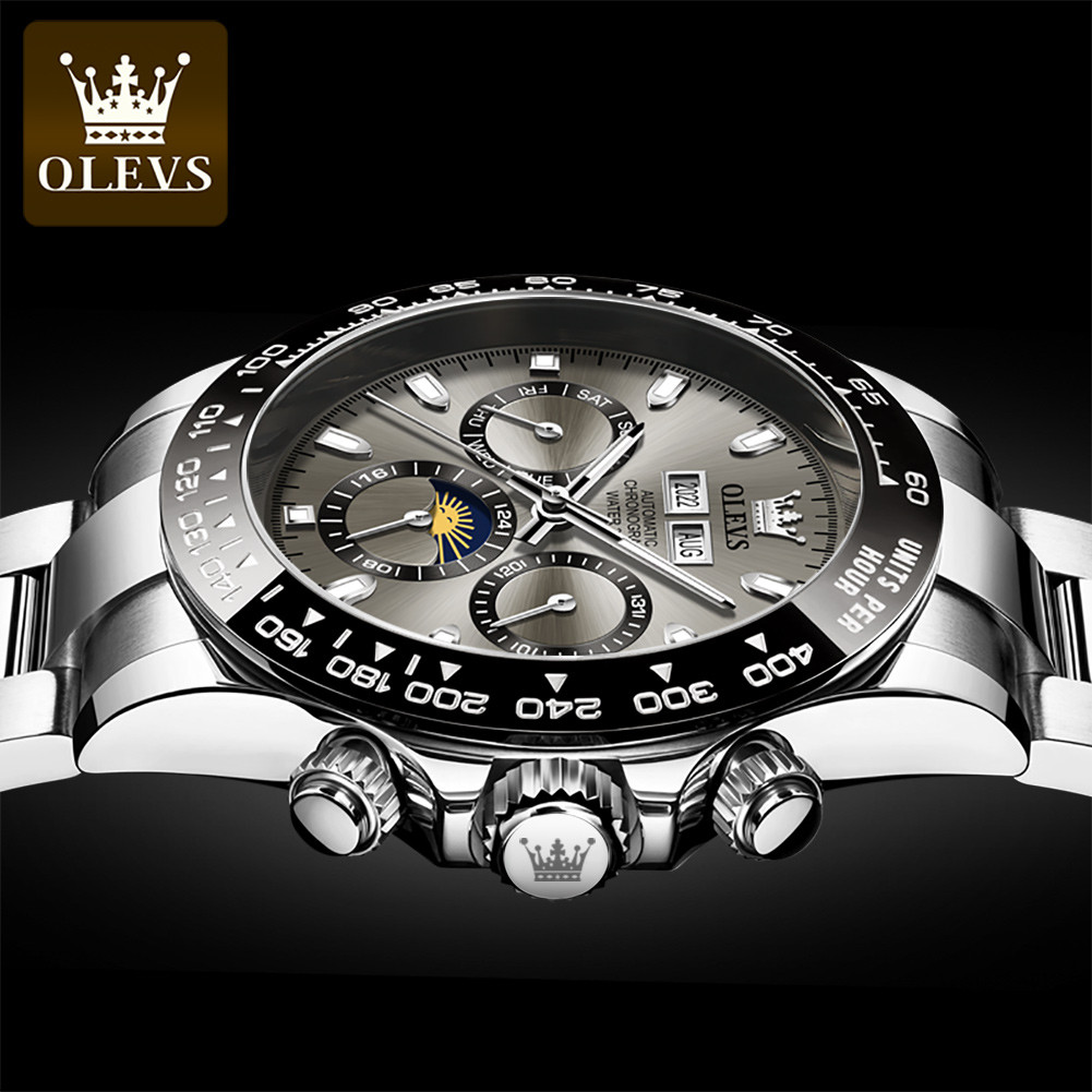 OLEVS Men Automatic Mechanical Luxury Stainless Steel Luminous Waterproof Watch