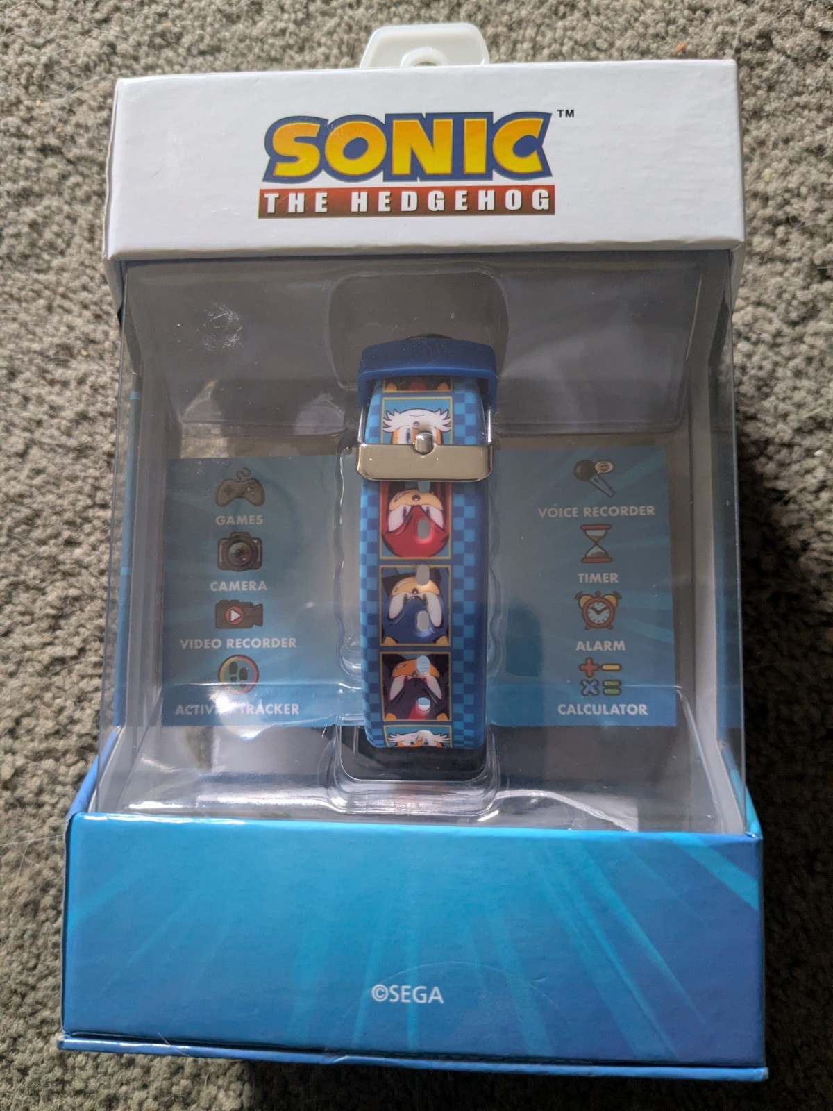 Sega Sonic The Hedgehog Interactive Smart Watch games camera video SEALED