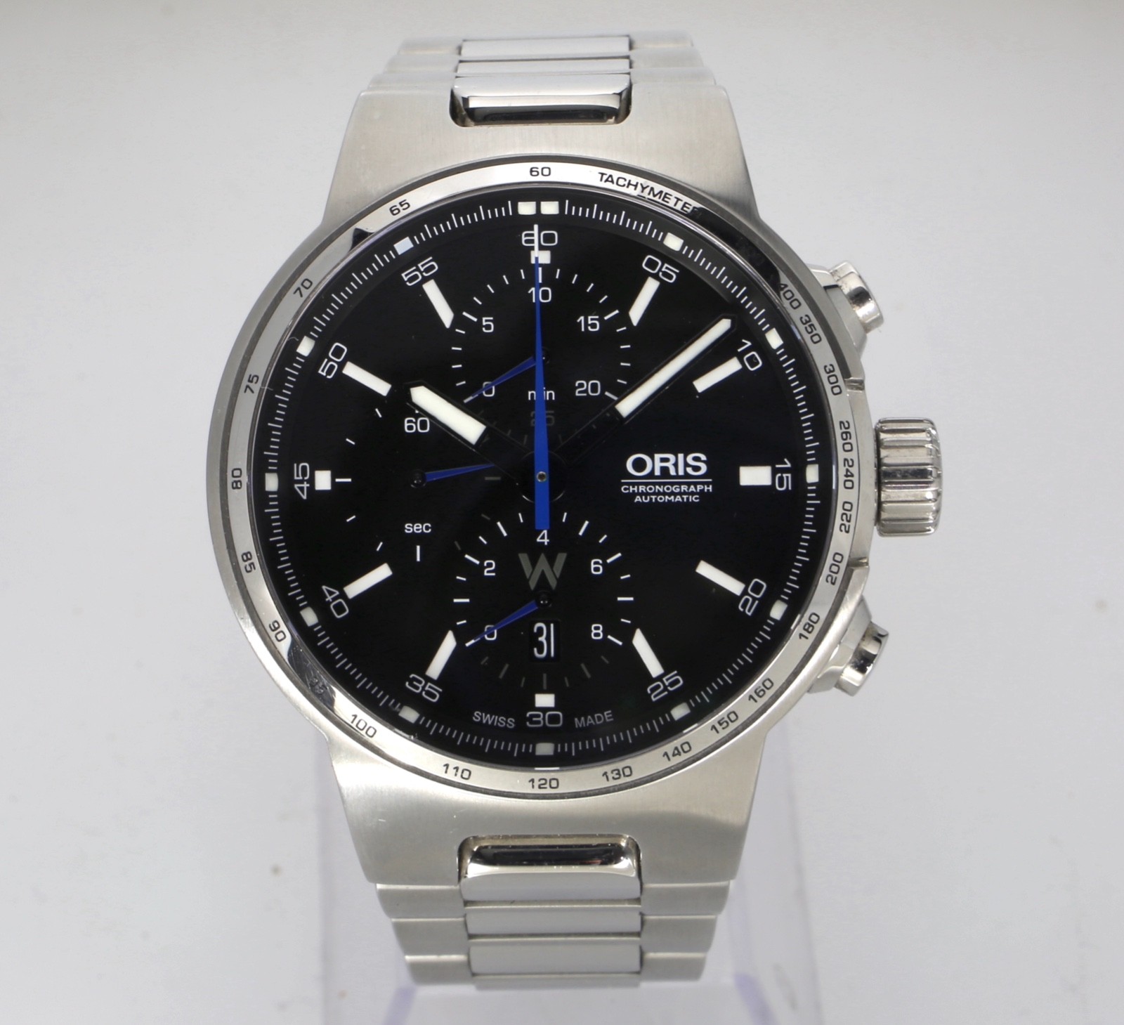 ORIS 44MM WILLIAMS 7717 AUTOMATIC CHRONOGRAPH BLACK & BLUE DIAL MENS SWISS WATCH