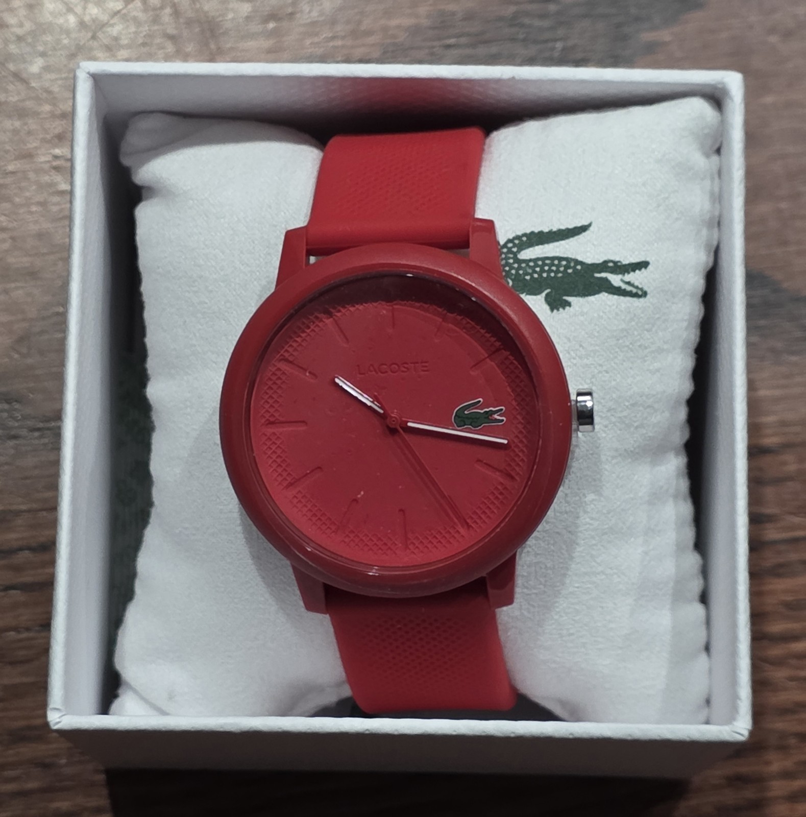 BRAND NEW LACOSTE 12.12 MEN’S WATCH RED SILICONE 2011173
