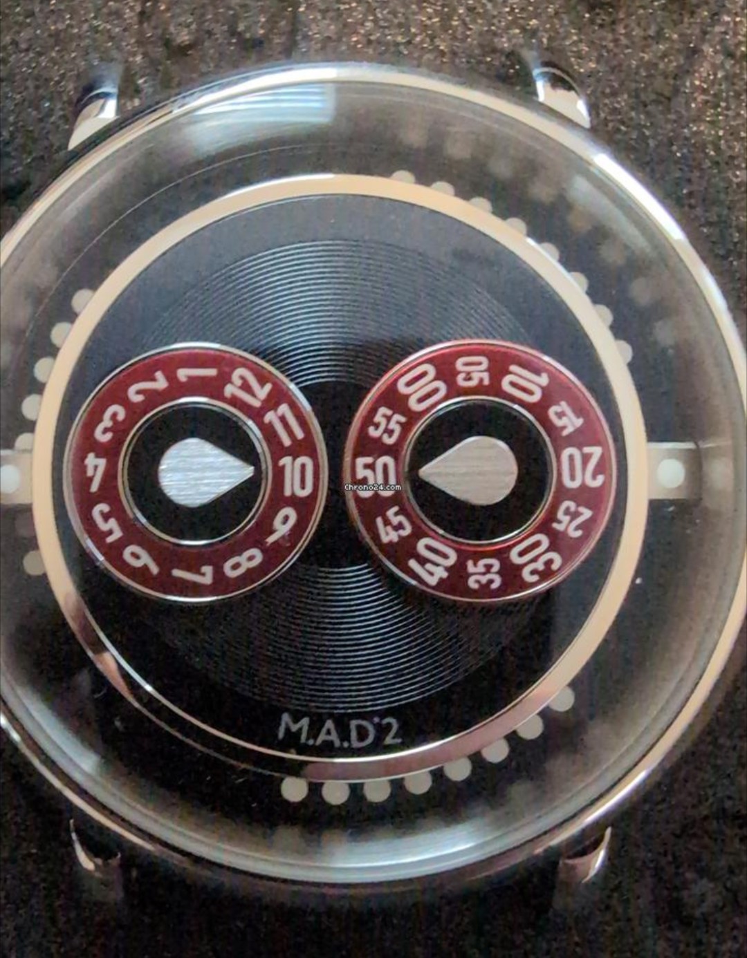 M.A.D. Editions MAD2 Automatic Watch Black/Red Dial Expo Caseback