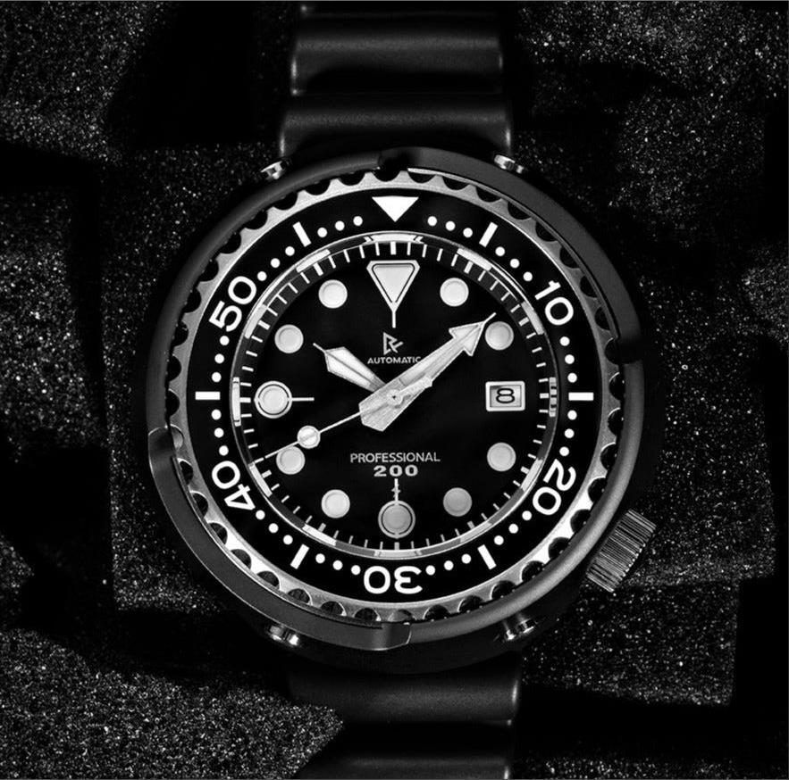 Rdunae Retangula Titanium Emperor Tuna PVD NH35 Diver 200M Automatic Watch C3
