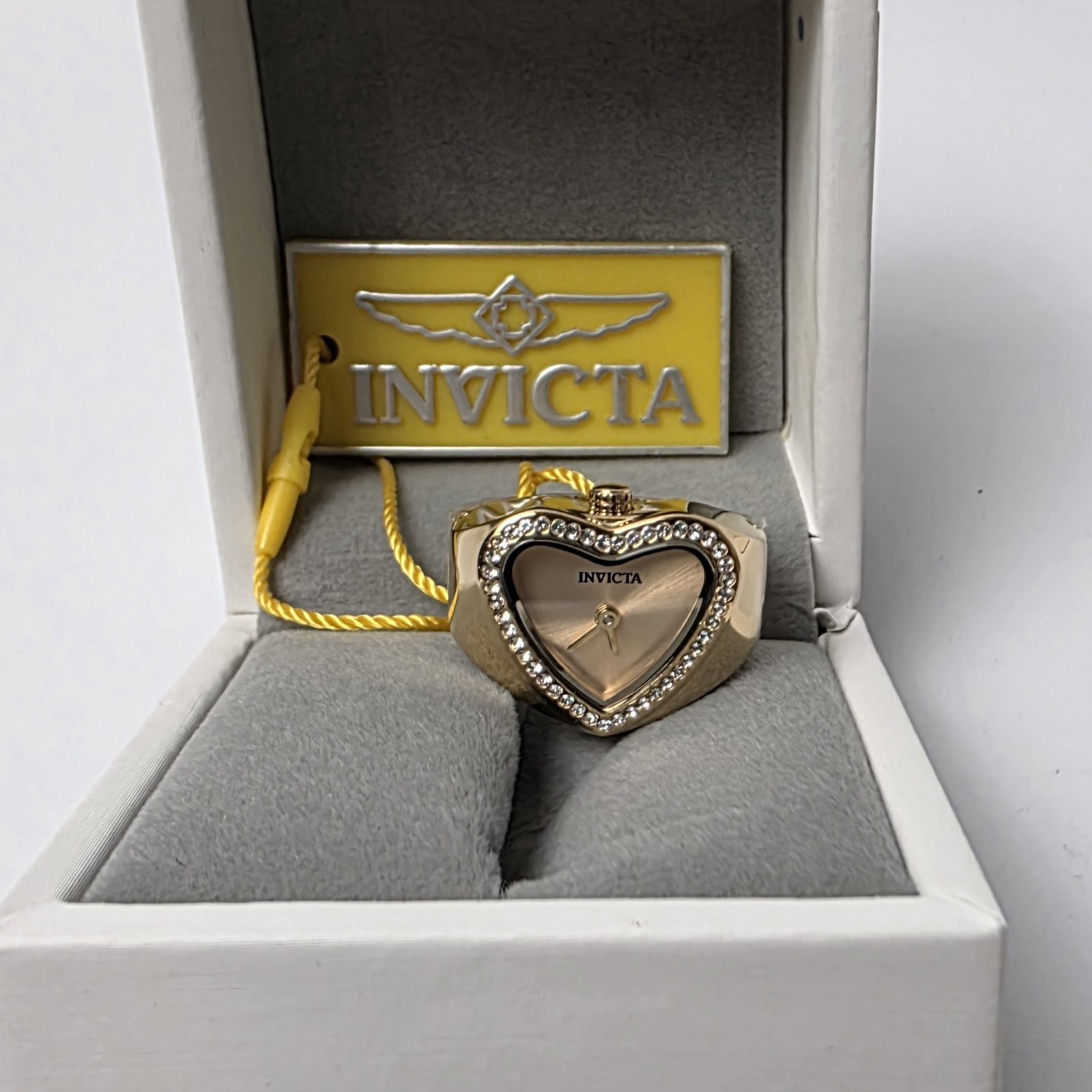 NEW Invicta Mini Angel Women’s Ring Watch – 18.5mm, Gold (49574) #0568