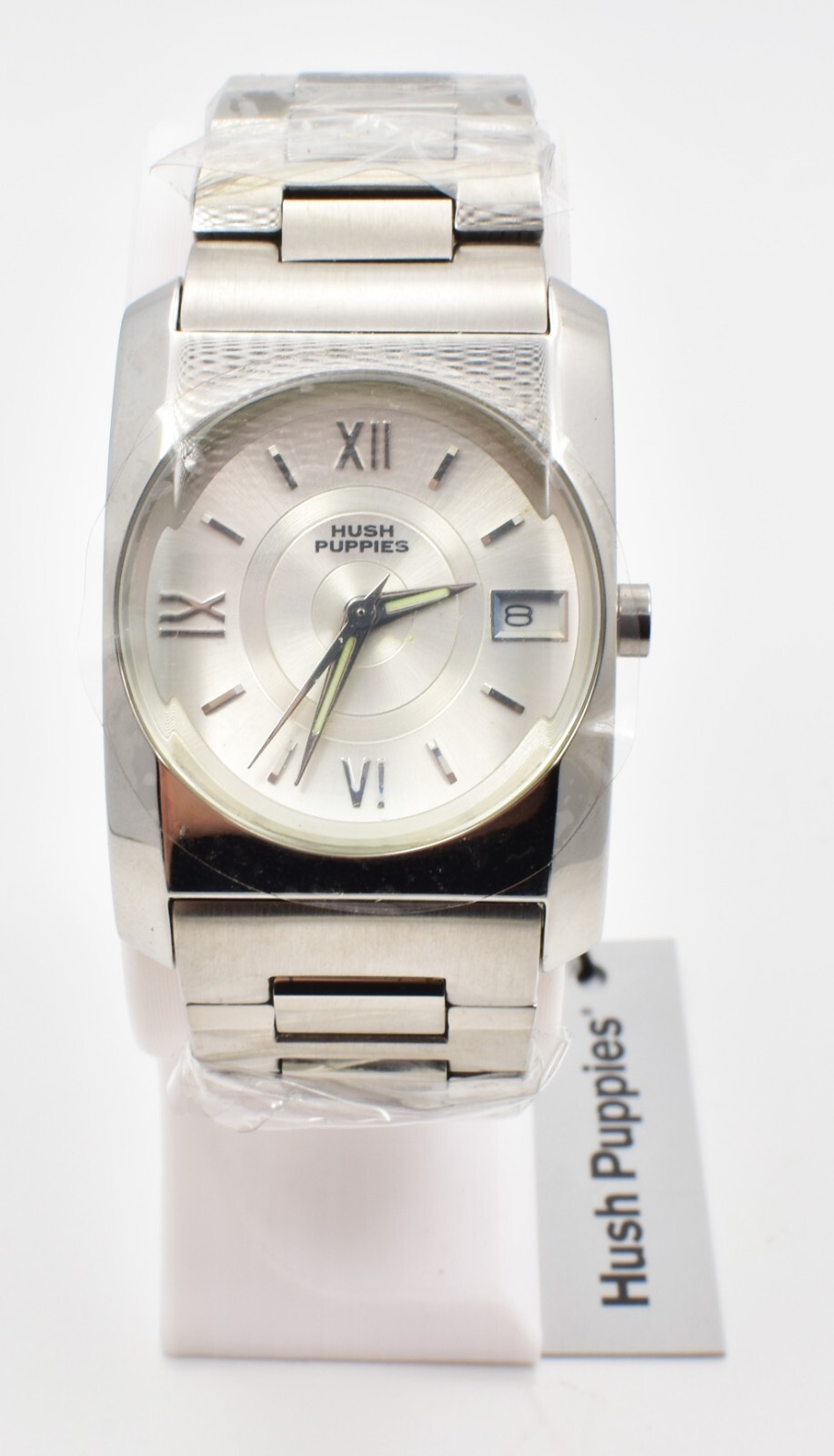 Hush Puppies HP.3217M.1506 Men’s Watch Tank Quartz Steel Date NOS w/ Box