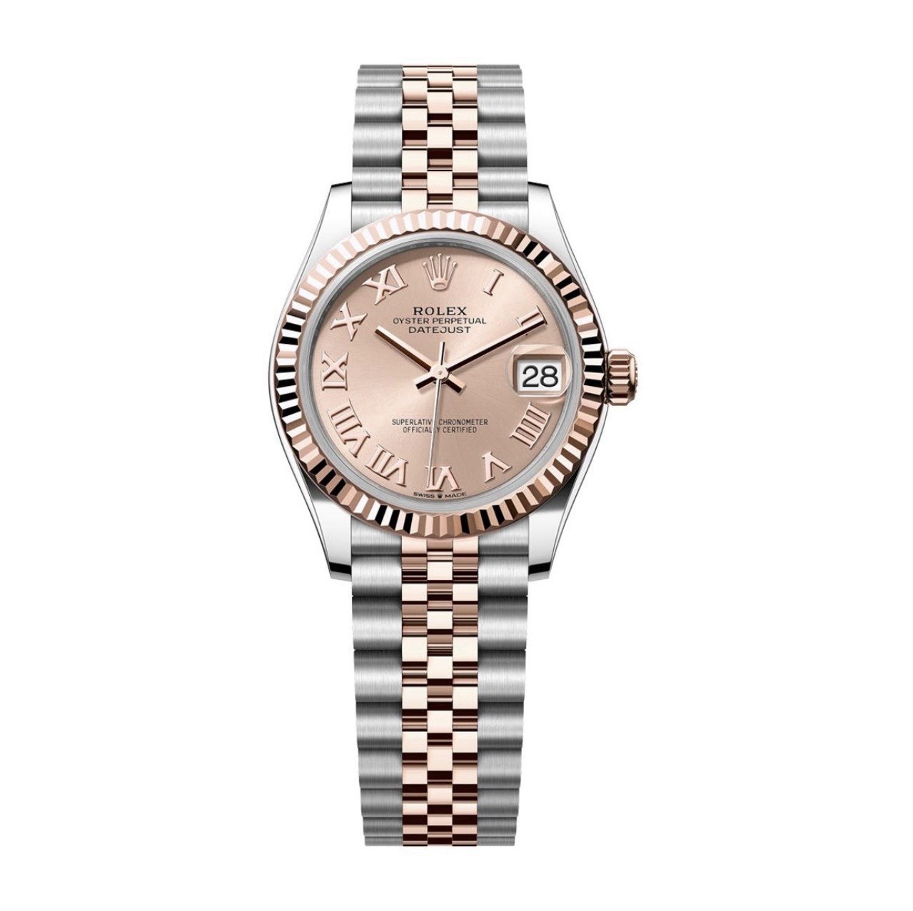 Rolex Datejust 31 SRG DJ ROSE Roman Fluted Jubilee Date Box