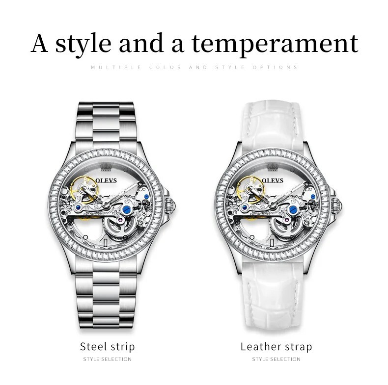 Skeletons Automatic OLEVS Fully Hollow Mechanical Mechanical Watch Women Watch