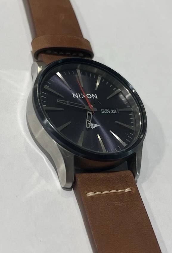 Nixon The Sentry SS Primitive Skateboarding Blue Dial Leather Strap Quartz 100m