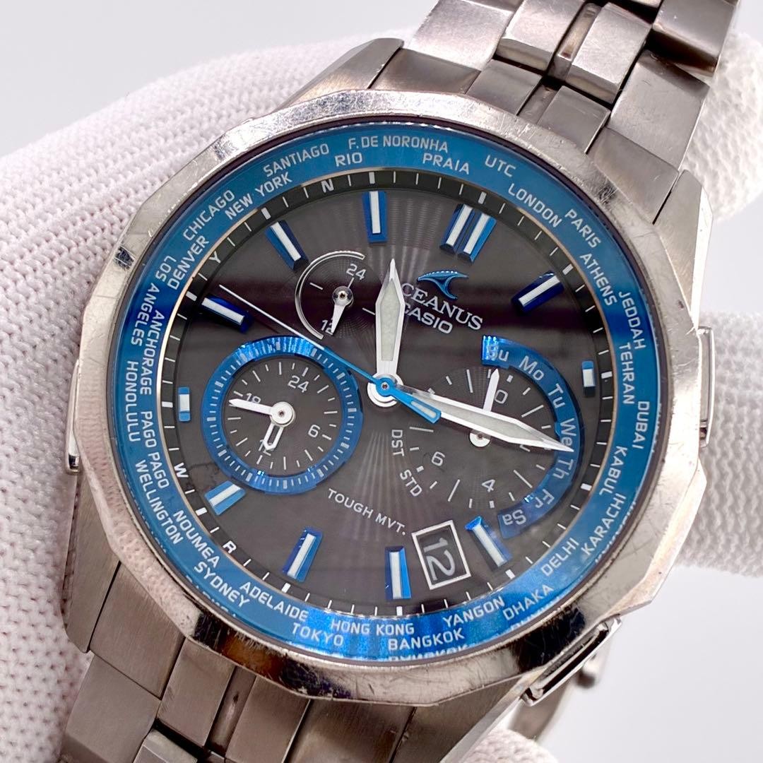 Casio Solar Oceanus Radio Controlled Women Wristwatch Blue Dial 18cm Titanium