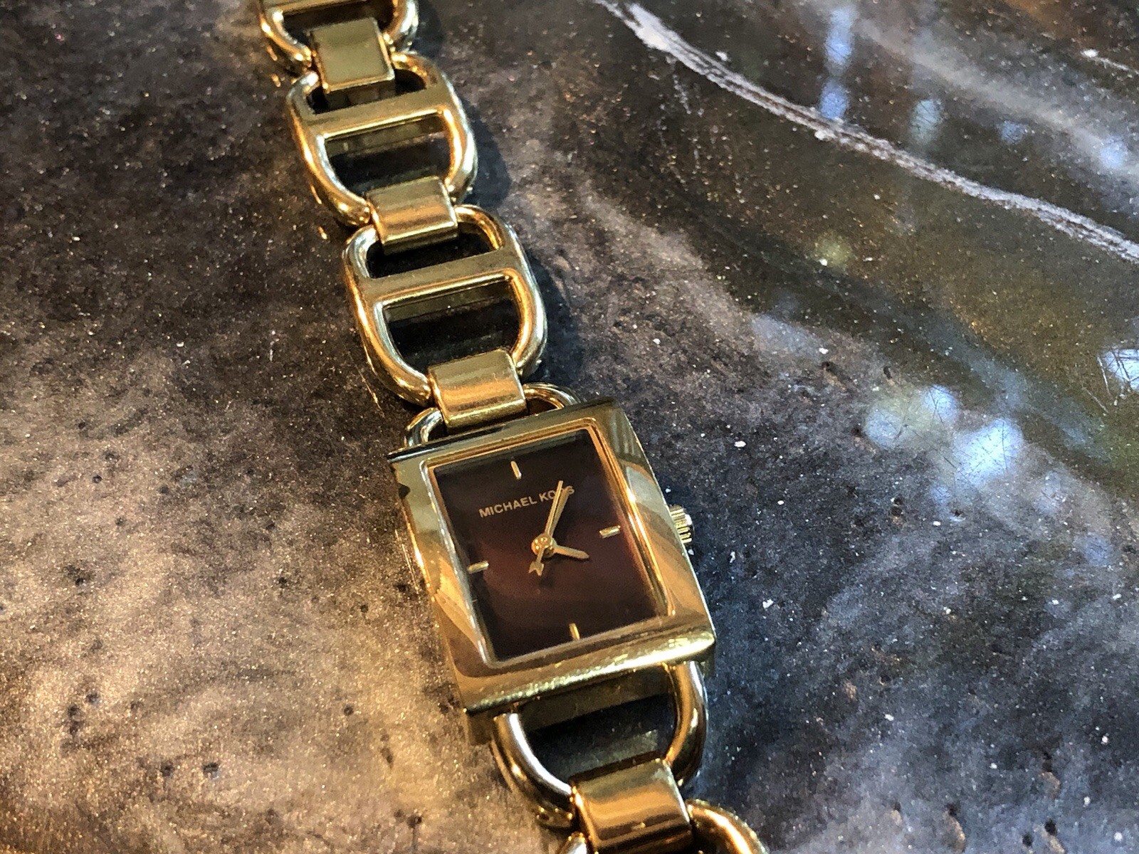 ✨🌟🛍️ RETIRED & RARE Early MICHAEL KORS Gold Link DESIGNER WATCH Bracelet ✨