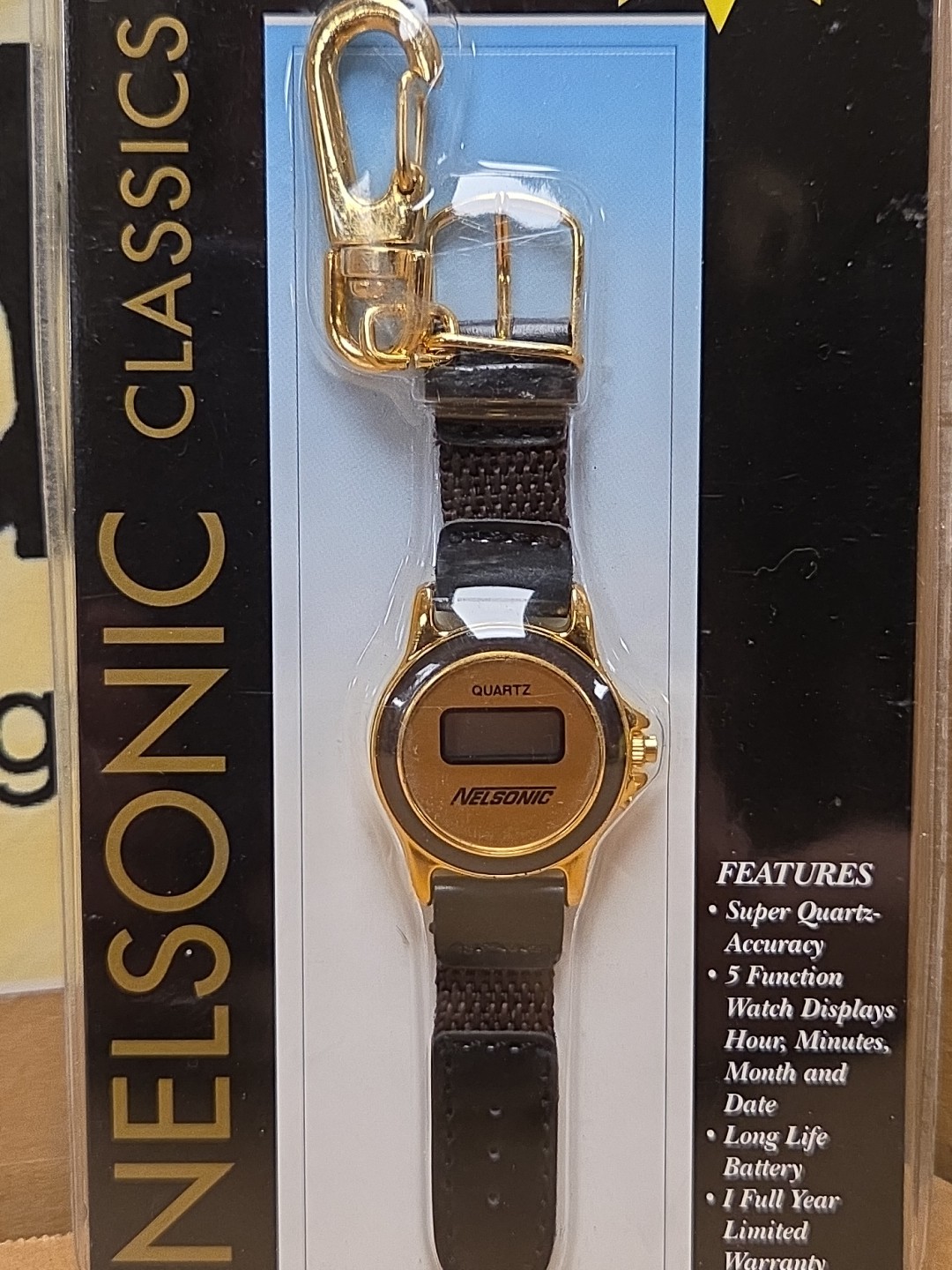 Nelsonic Classics Keychain Quartz 5 Function Watch Black Round Collectible