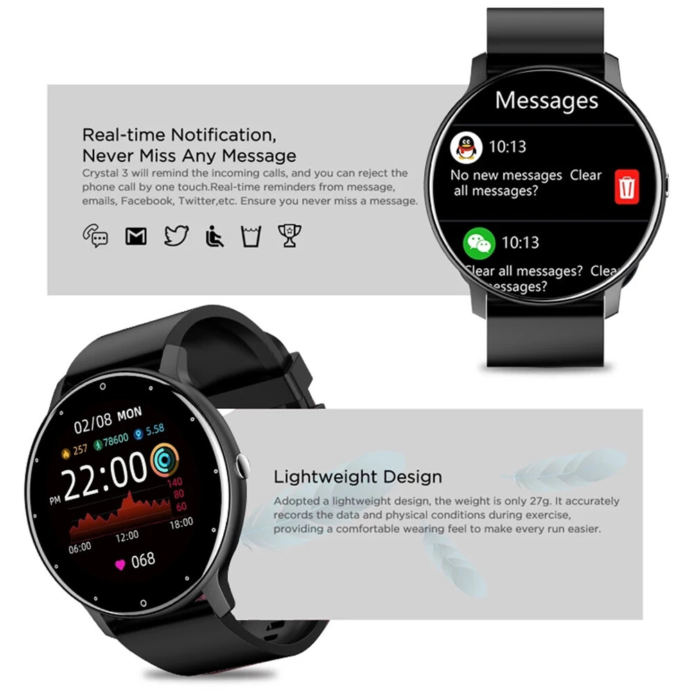 Men Smart Watch Bluetooth Call Message Heart Rate Blood Pressure Monitor Watches