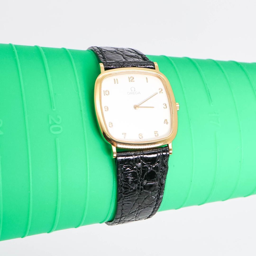 Operation OMEGA DeVILLE Watch Gold Square Thin Case 3741 Safe packing!