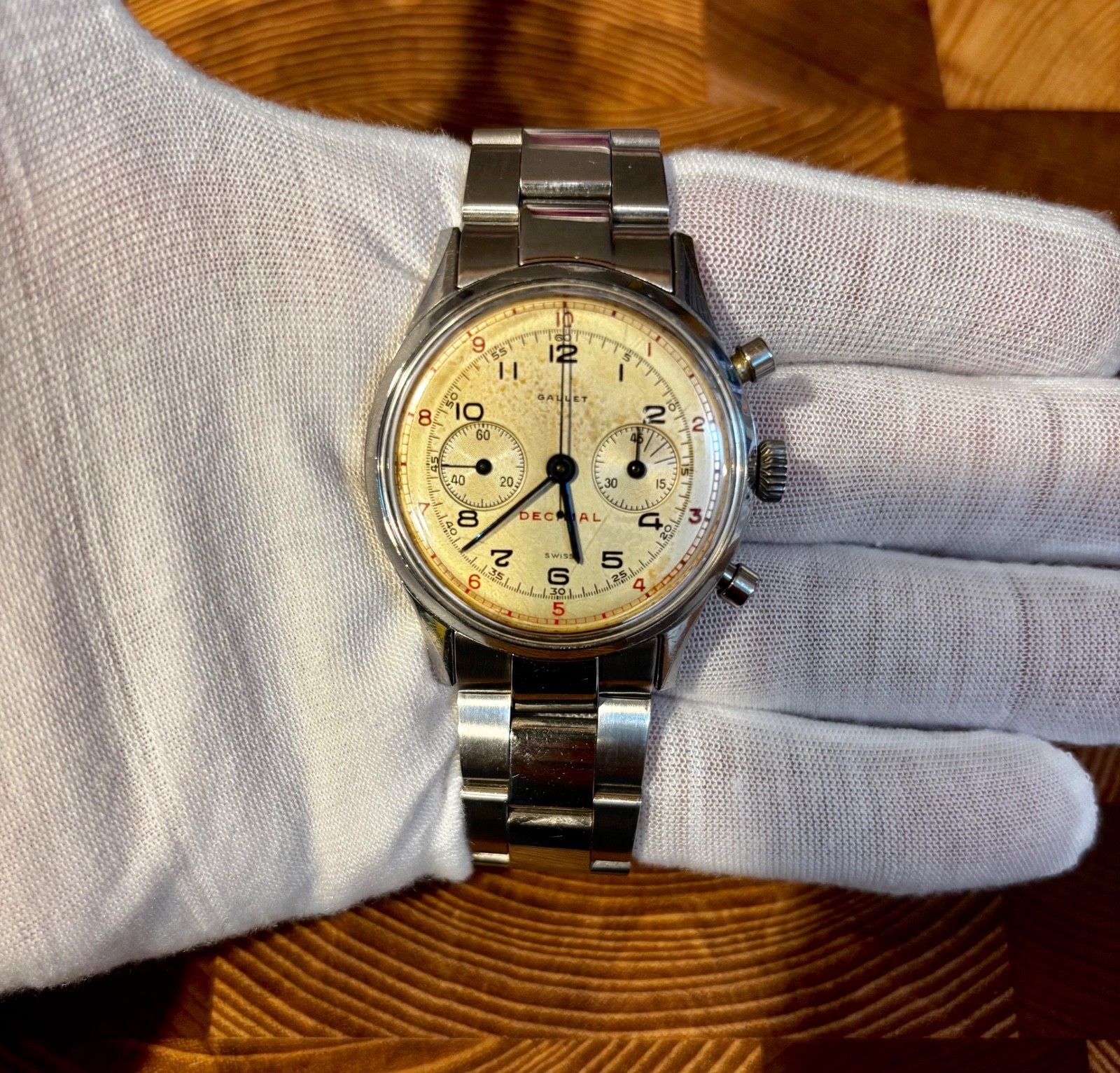 Vintage Gallet Decimal Multichron Stainless 37mm