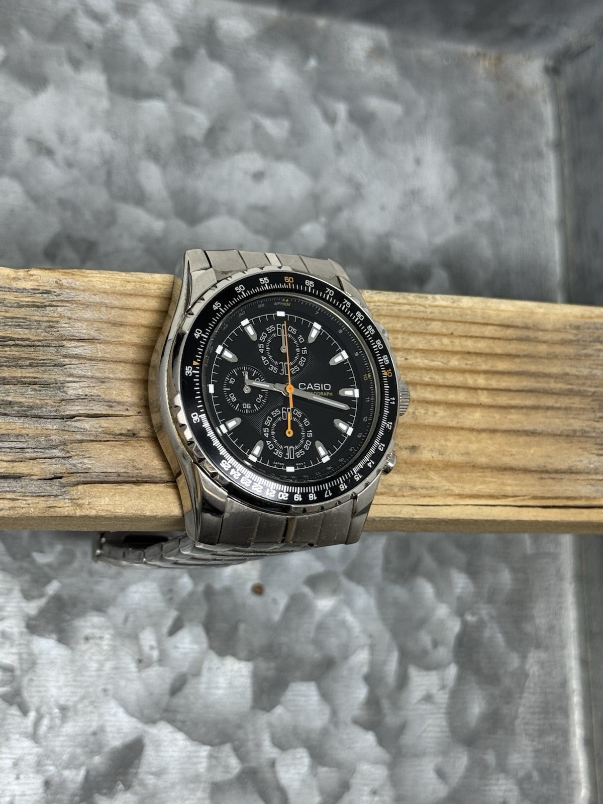 Casio “Navitimer” Pilot Slide Rule Chronograph, MTP-4500 (4765), Clean, Working