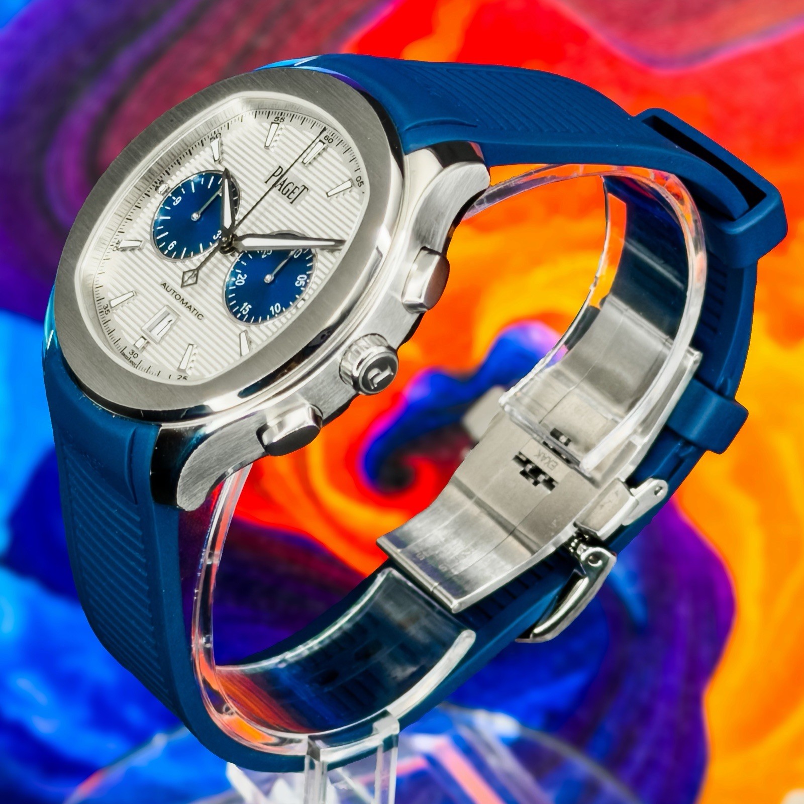 Piaget Polo Chronograph “Blue Panda” Complete Set Limited Edition G0A46013
