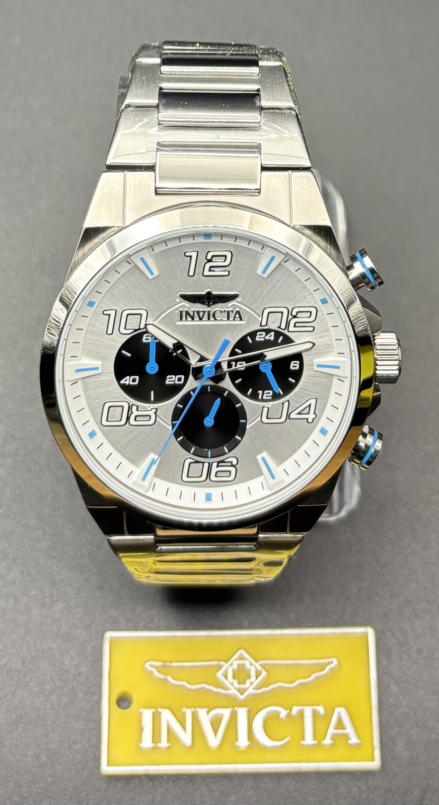 Invicta Speedway Mens Watch Silver Case Silver Dial Chronograph 44mm Steel 50423