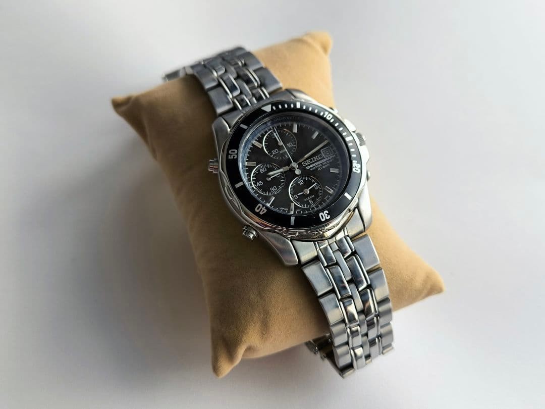SEIKO Prospex SBCL001 Speedtimer Chronograph Watch Black Dial Wrist 6.69in
