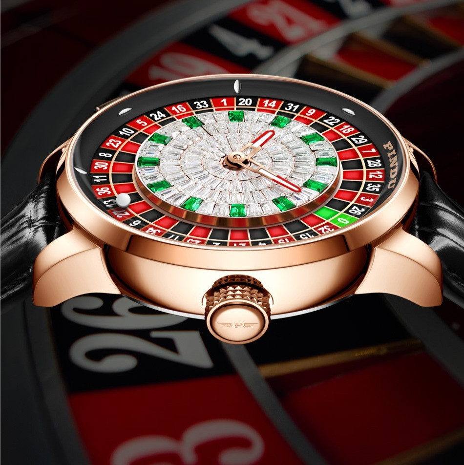 2024 PINDU Men’s automatic mechanical watches roulette button business luxury