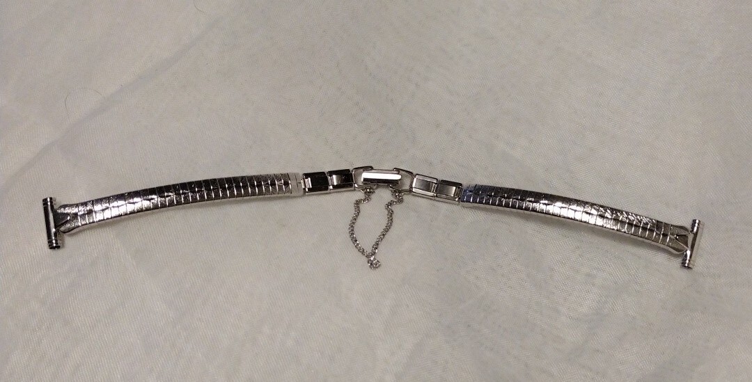 Women’s Ladies Bulova Rhodium Plated Stainless Watch Band 11mm