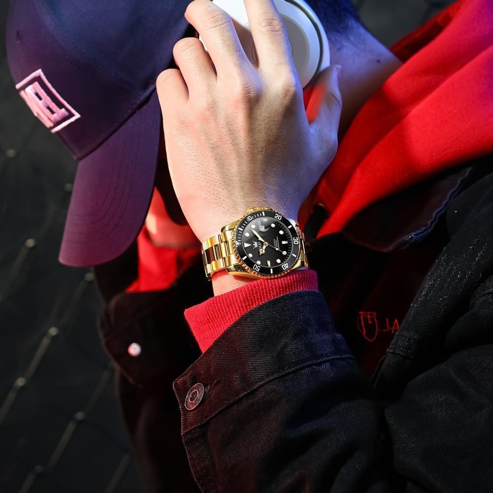 OLEVS Automatic Watch Men Self Winding Luxury Waterproof Luminous Calendar Date