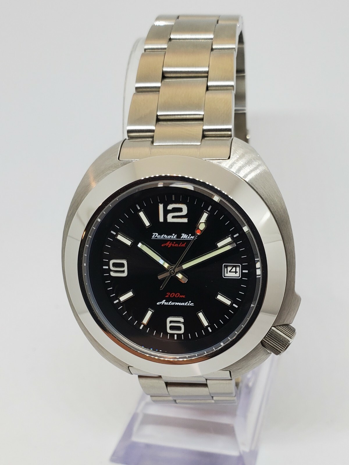 Detroit Mint Afield Explorer Field Watch NH36 Sapphire Black Dial
