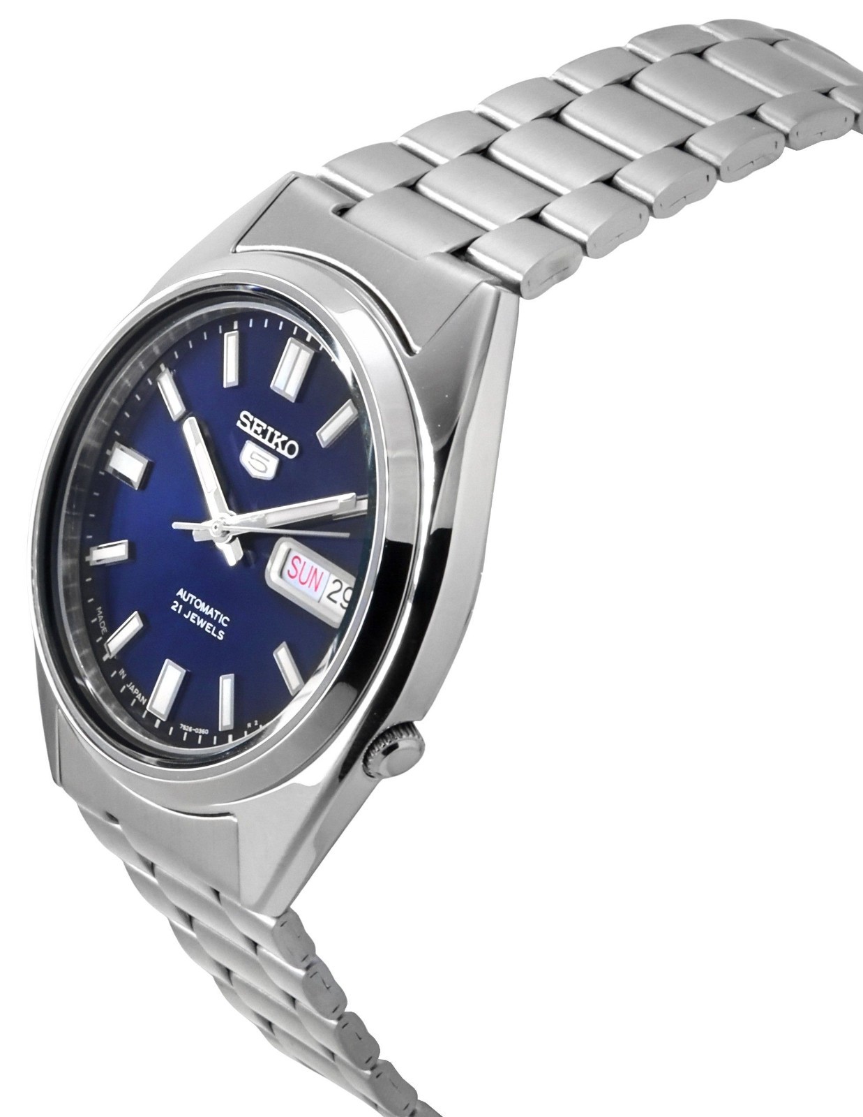 Seiko 5 Automatic Blue Dial Silver Band Steel SNXS77J1 Men’s Watch