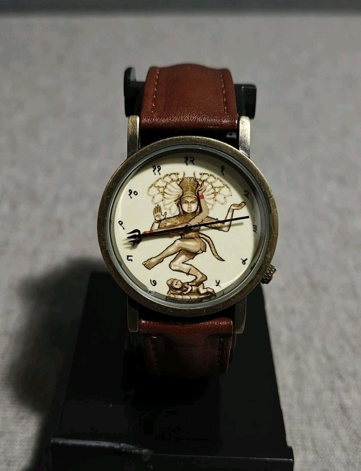 2013 Unemployed Philosophers Guild Quartz Brown Hindu God Watch. New Battery